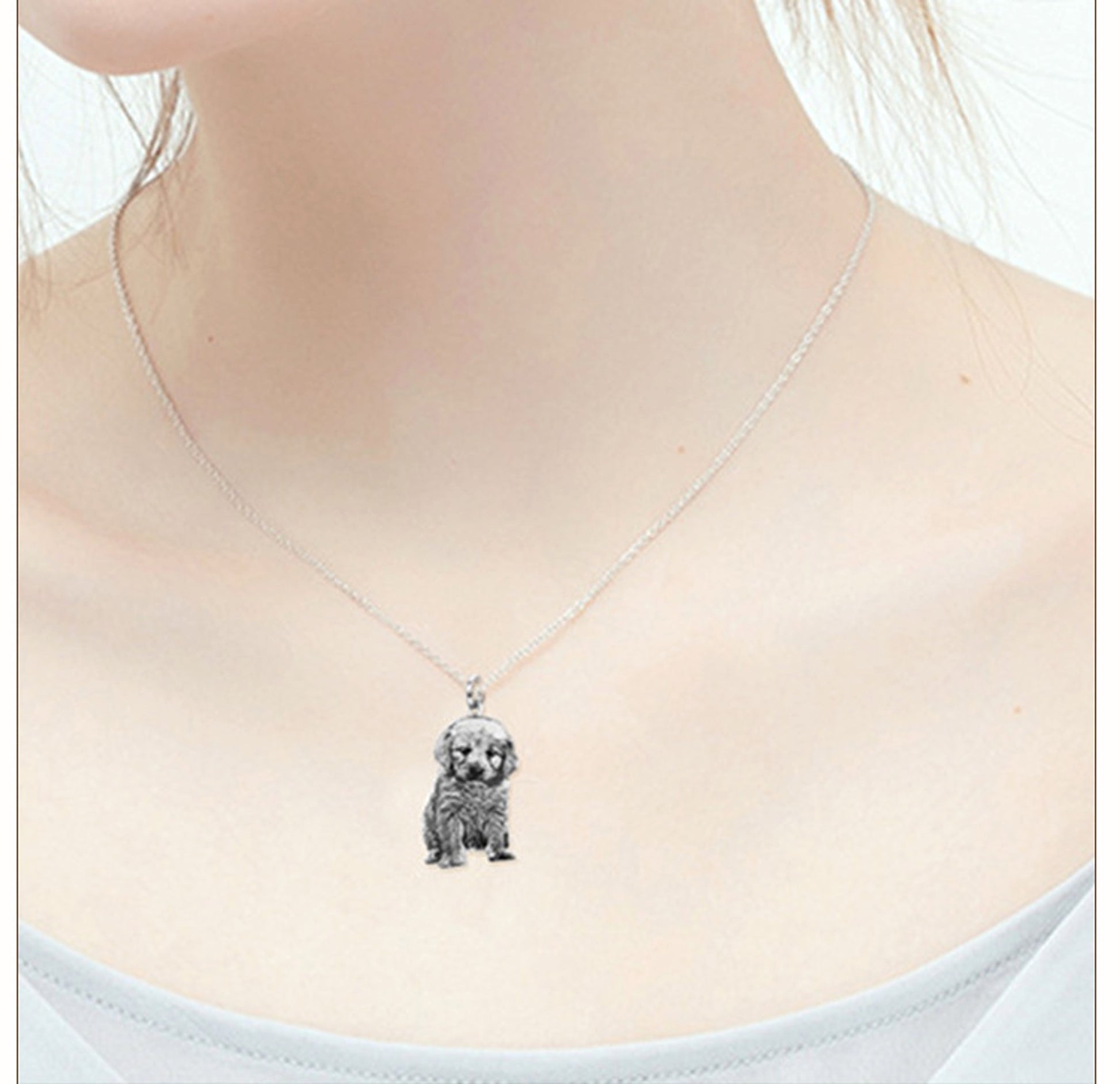 925 Silver Custom Cat And Dog Animal Photo Necklace - enhanced image 7