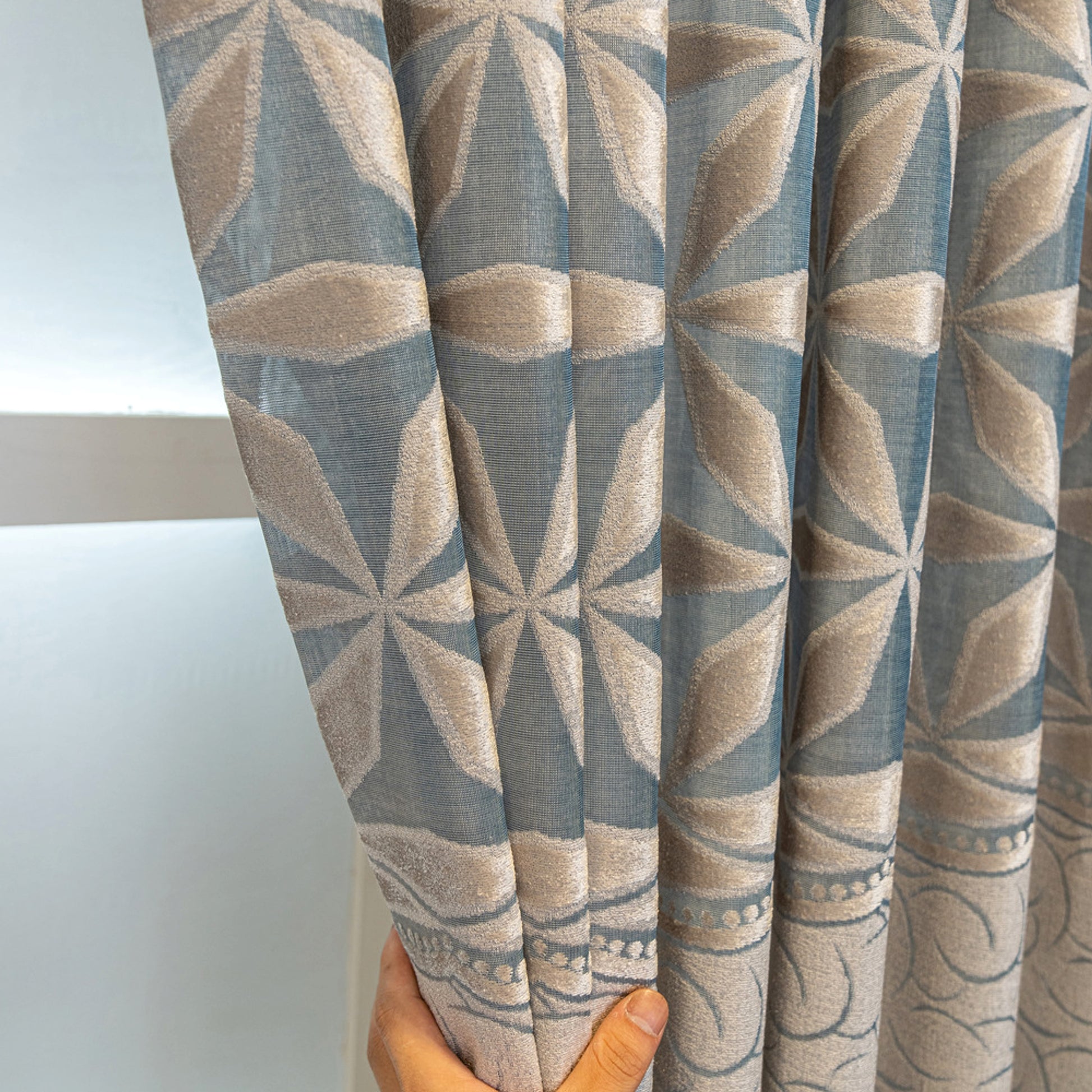AliciaDrape™ – American Jacquard Curtain in Ice Blue - enhanced image 7