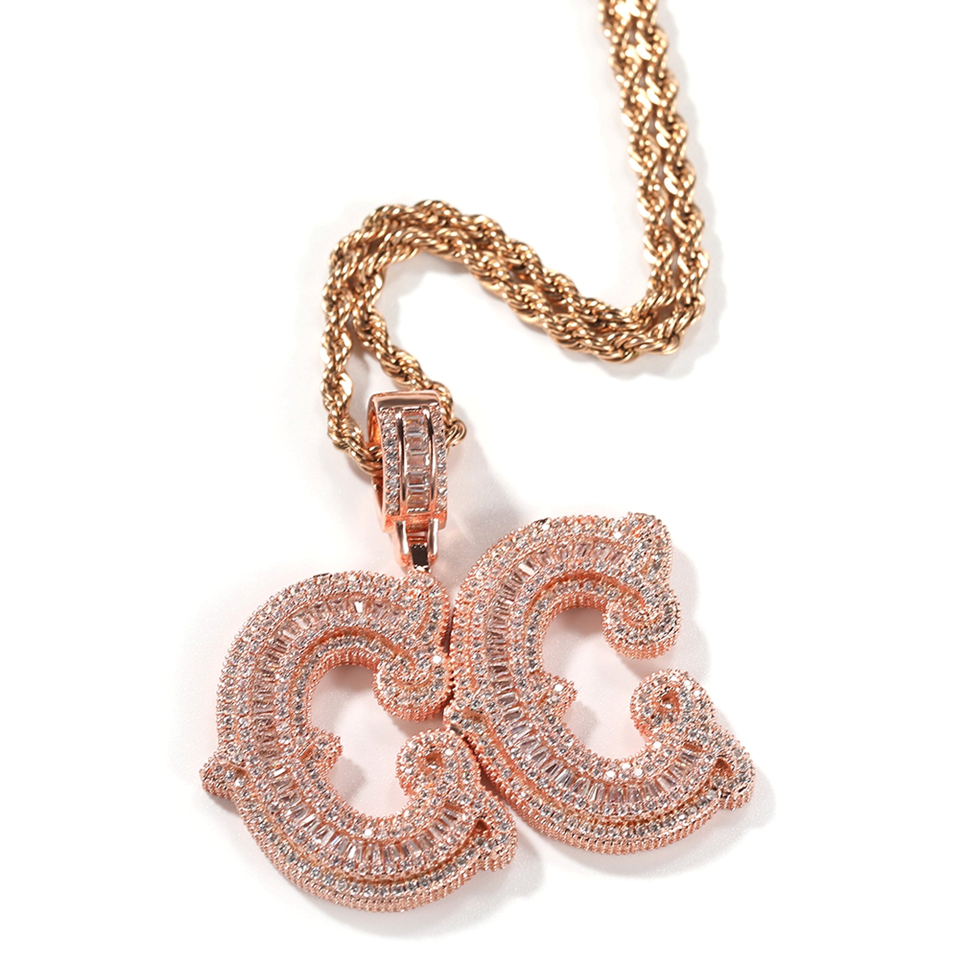 Hip-Hop Iced Out Alphabet Pendant Necklace – Bling Statement Jewelry - enhanced image 7