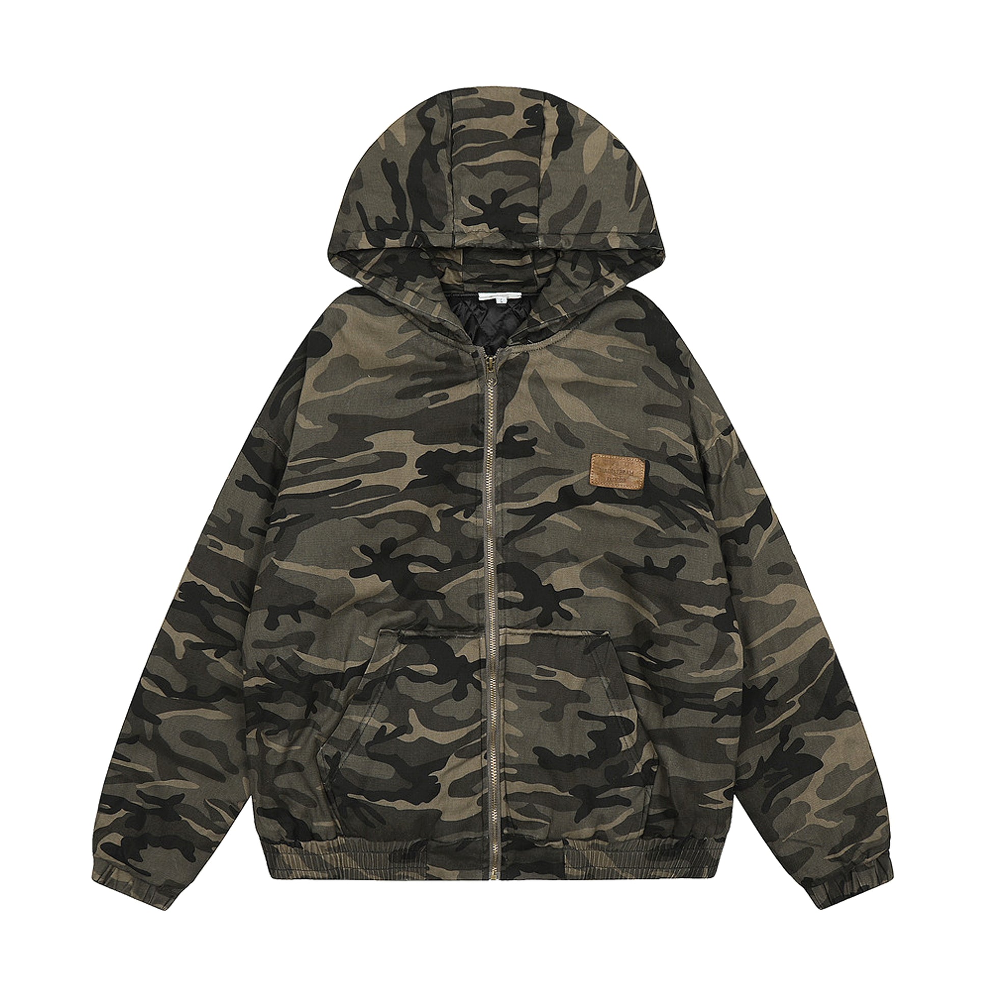American Retro Camouflage Hooded Cotton Jacket For Men - enhanced image 7