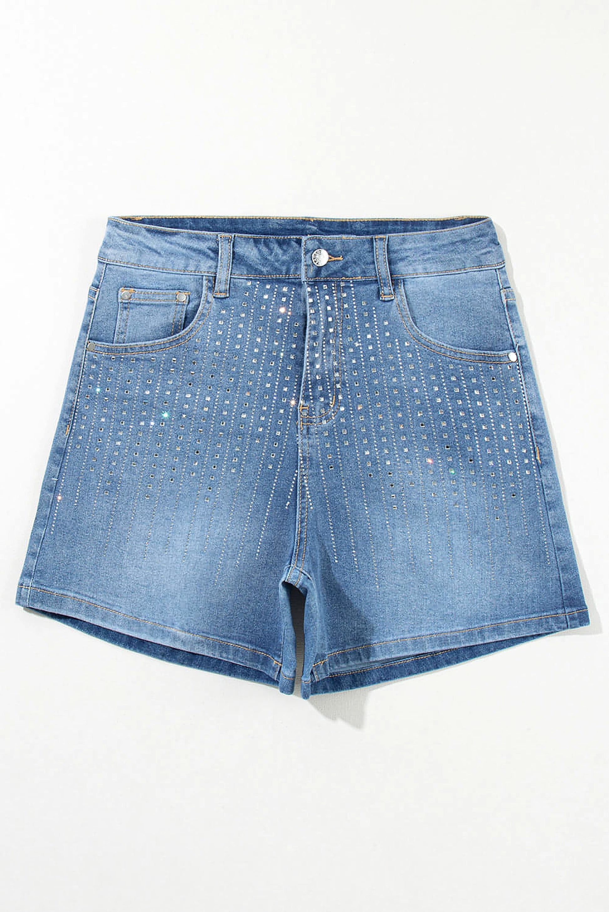 Ashleigh Blue Rhinestone Embellished Denim Shorts - enhanced image 7