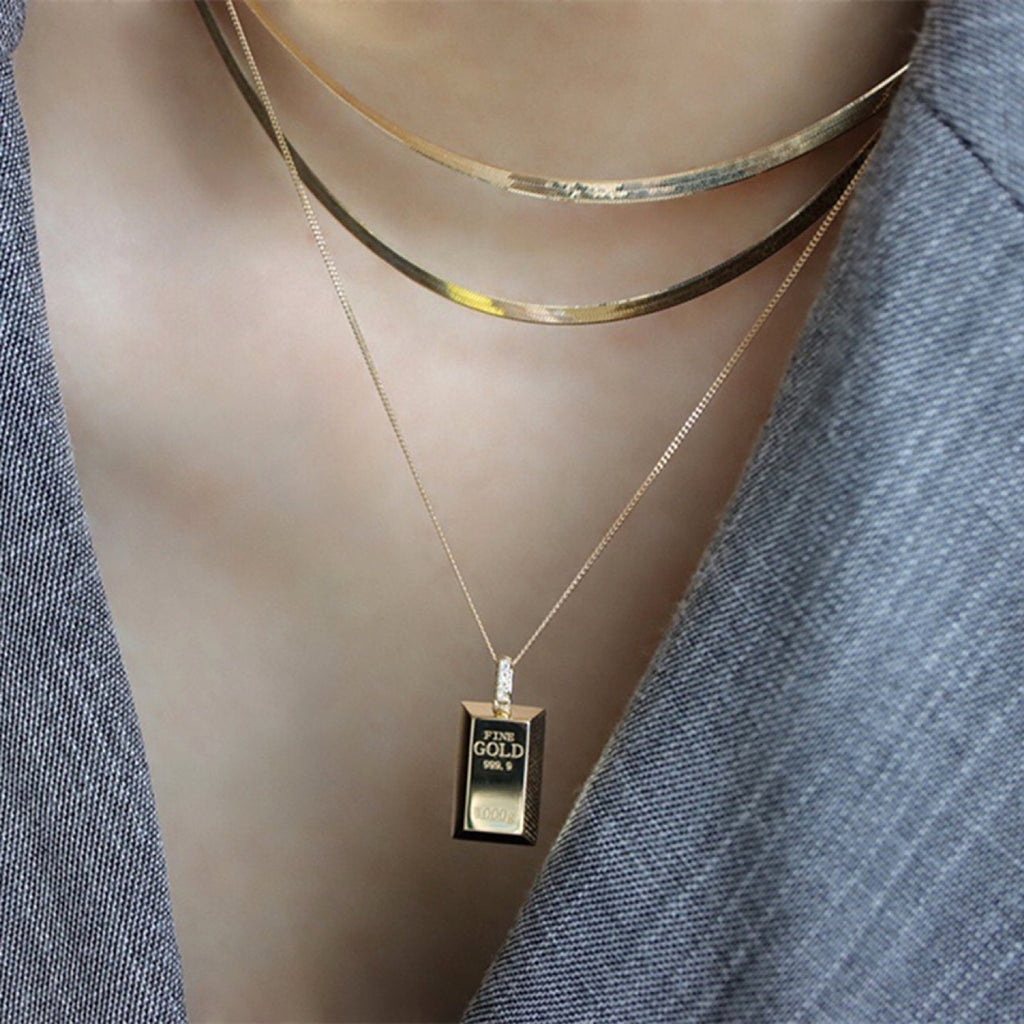 LuxeJewels™ – AurumBar Diamond Pendant Necklace - enhanced image 7