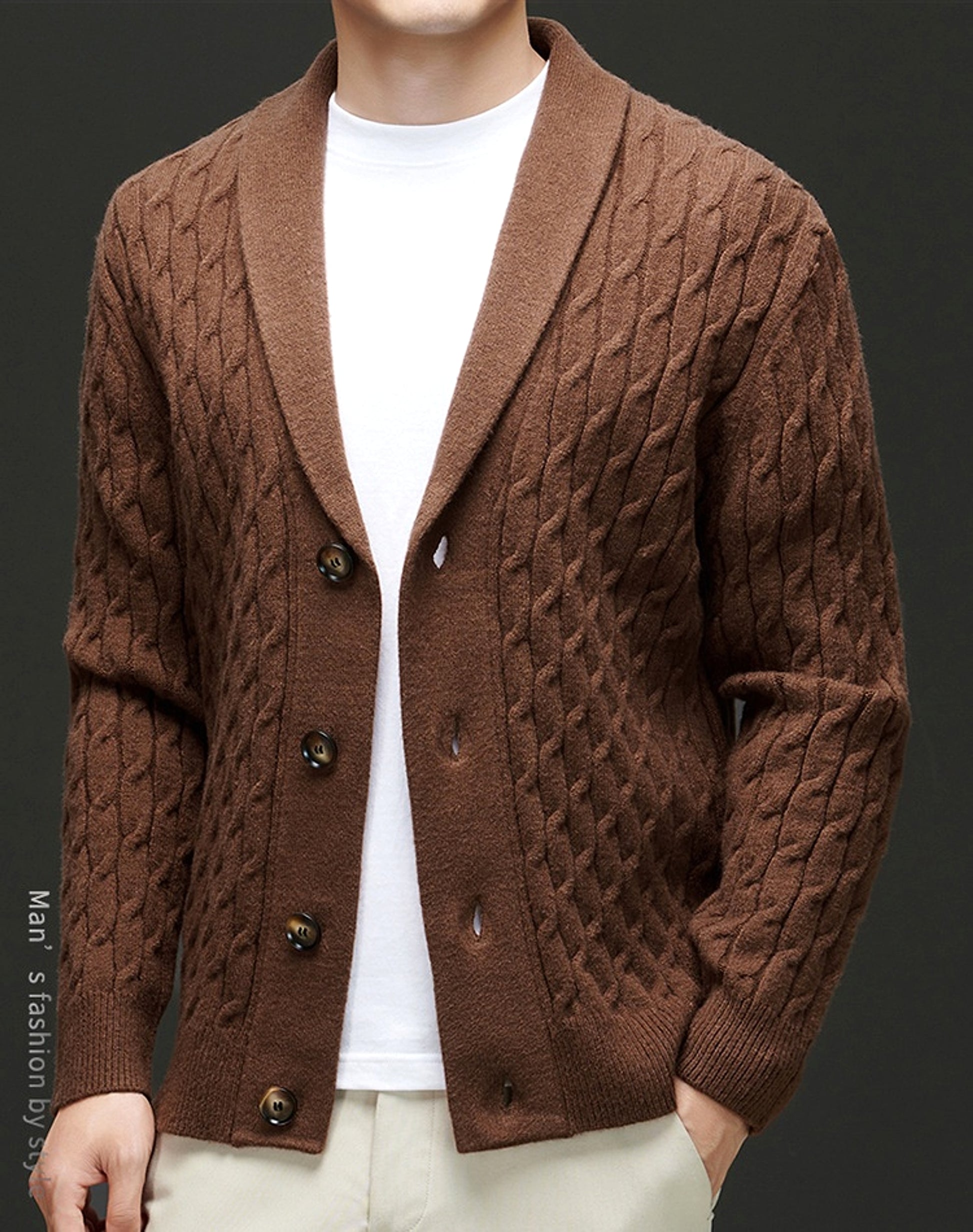 Autumn New Men's Knitwear Cardigan Casual Coat Sweater - enhanced image 7