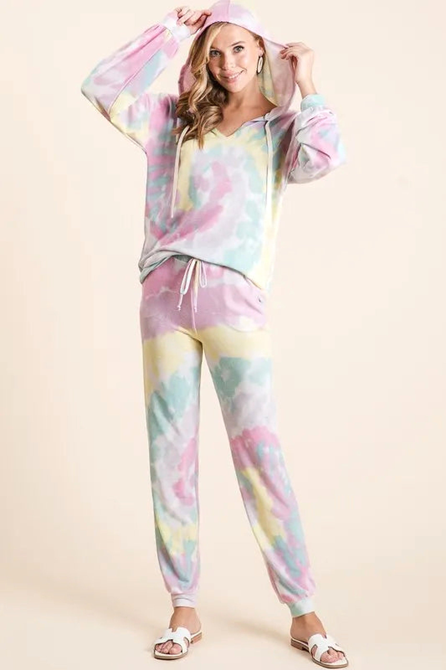 BiBi Tie Dye French Terry Casual Pants - enhanced image 7