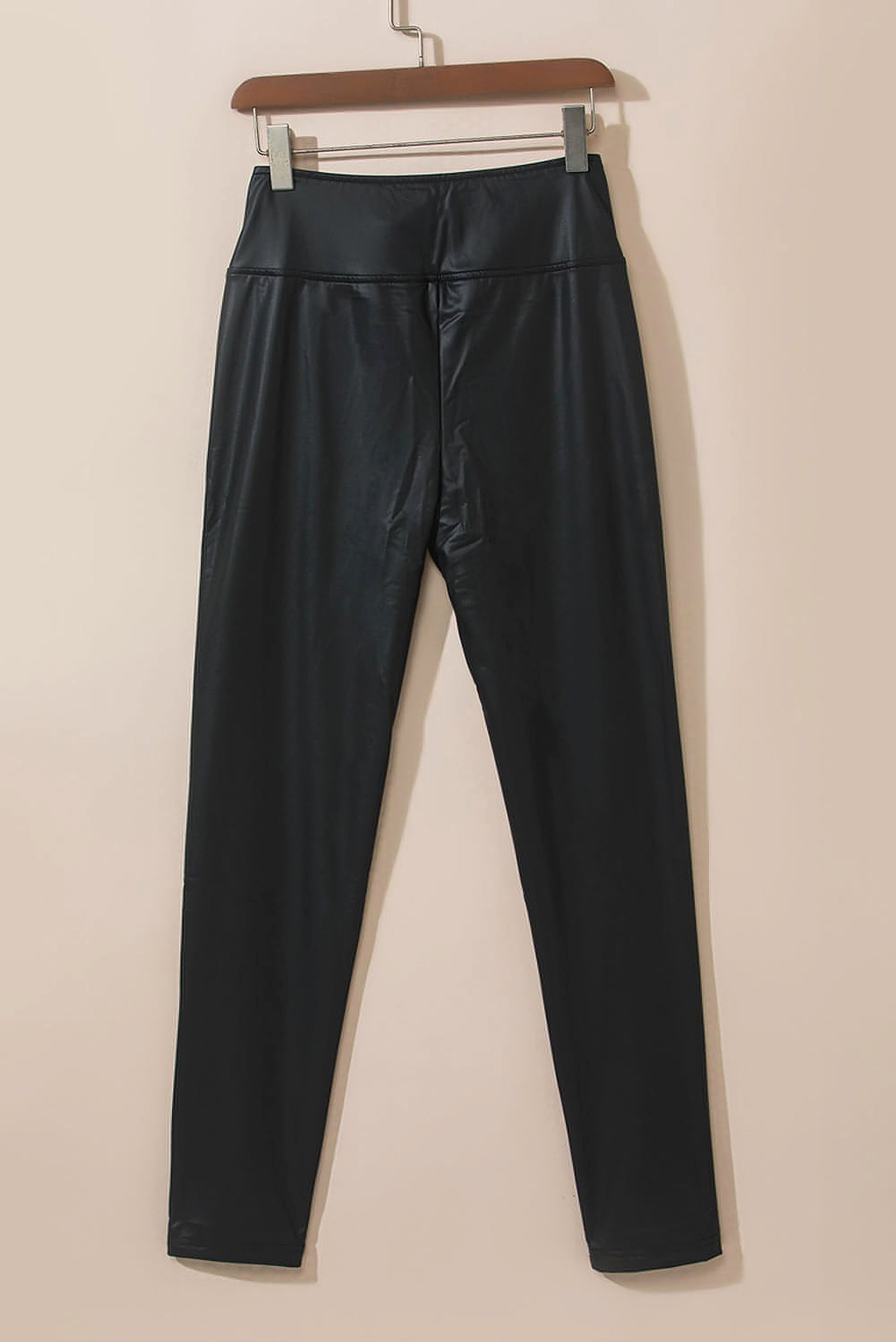 Black Faux Leather Skinny Leggings - enhanced image 7