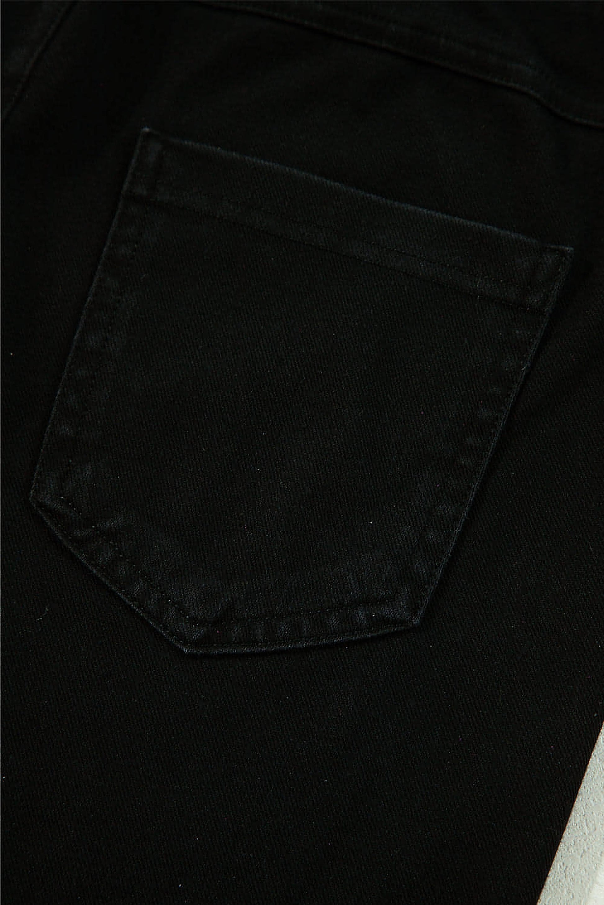 Black Solid Color High Waist Stretchy Slim Fit Jeggings - enhanced image 7