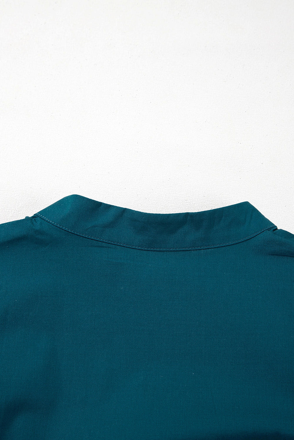 Blue Sapphire Colorblock Split V Neck Puff Sleeve Mini Dress - enhanced image 7