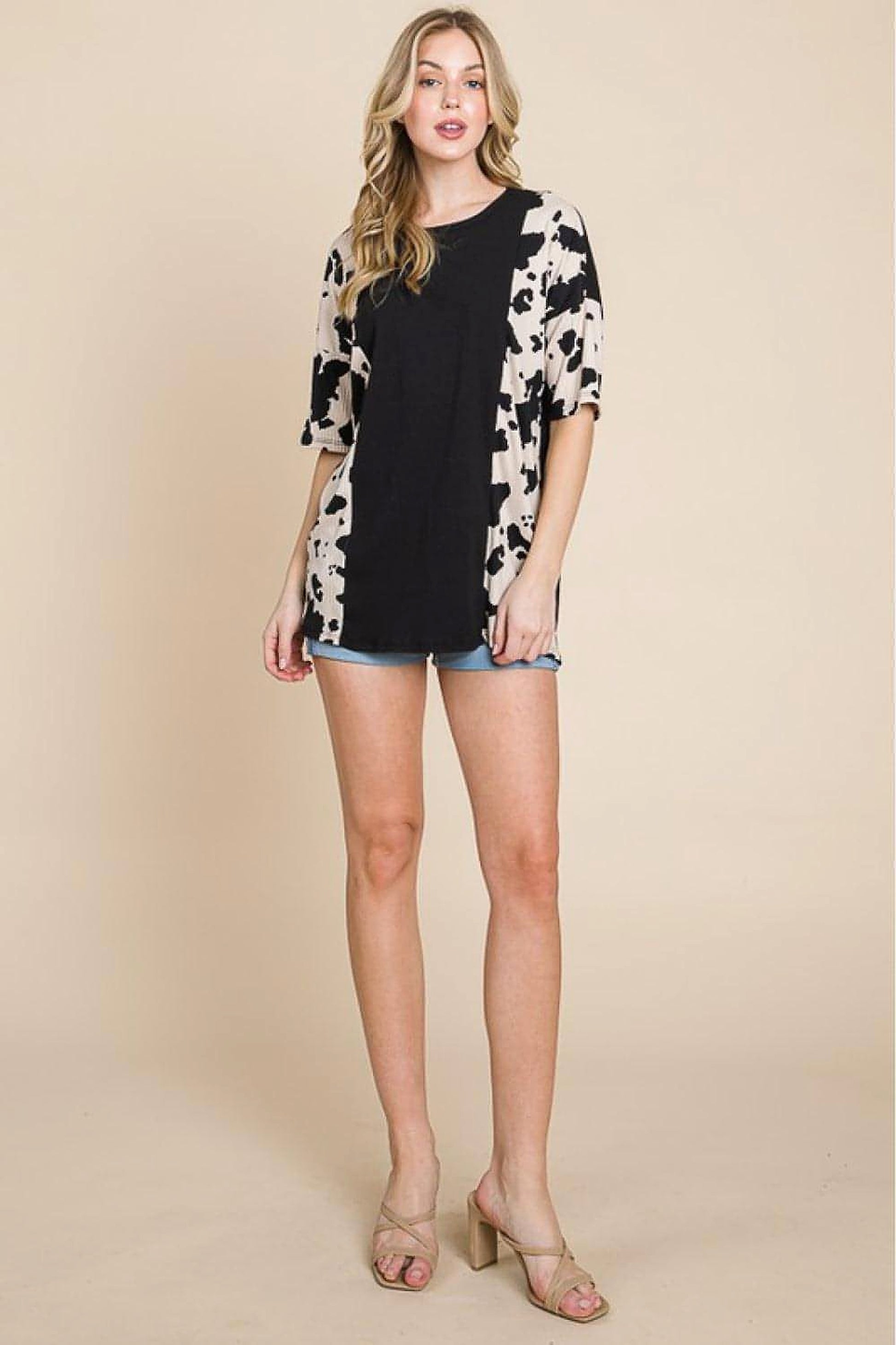 BOMBOM Rodeo Love Ribbed Animal Contrast Tee - enhanced image 7