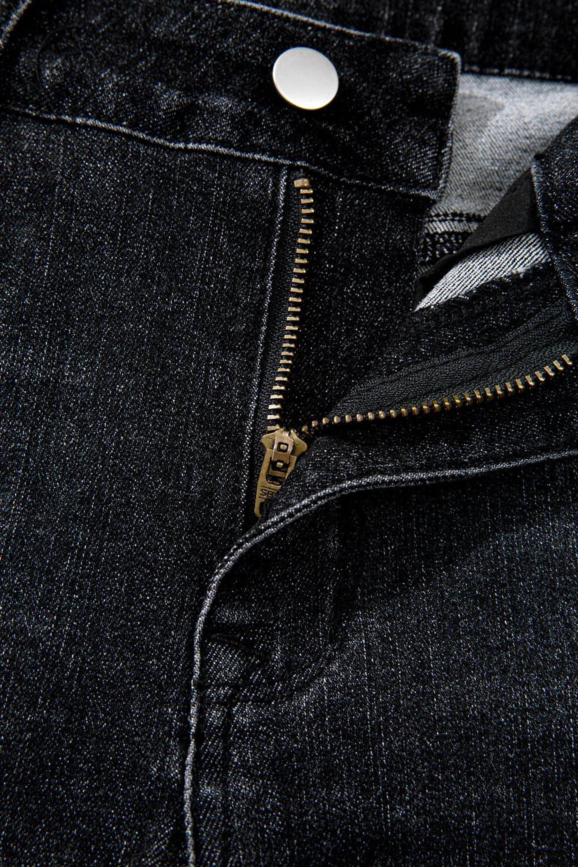 Carbon Grey Mineral Wash Raw Hem High Waist Flared Jeans - enhanced image 7