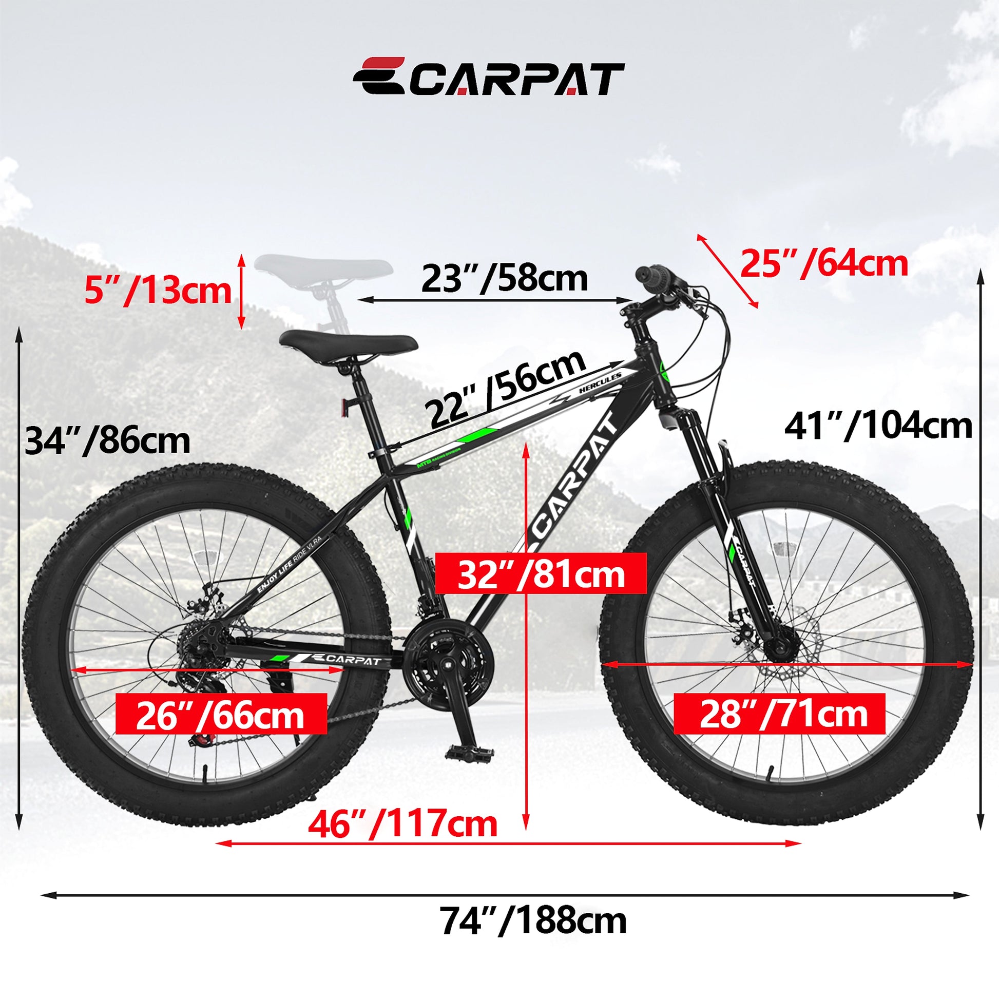 Carpat™Ruffryde – 26" Full Suspension Mountain Bike with Dual Disc Brakes (US Warehouse) - enhanced image 7
