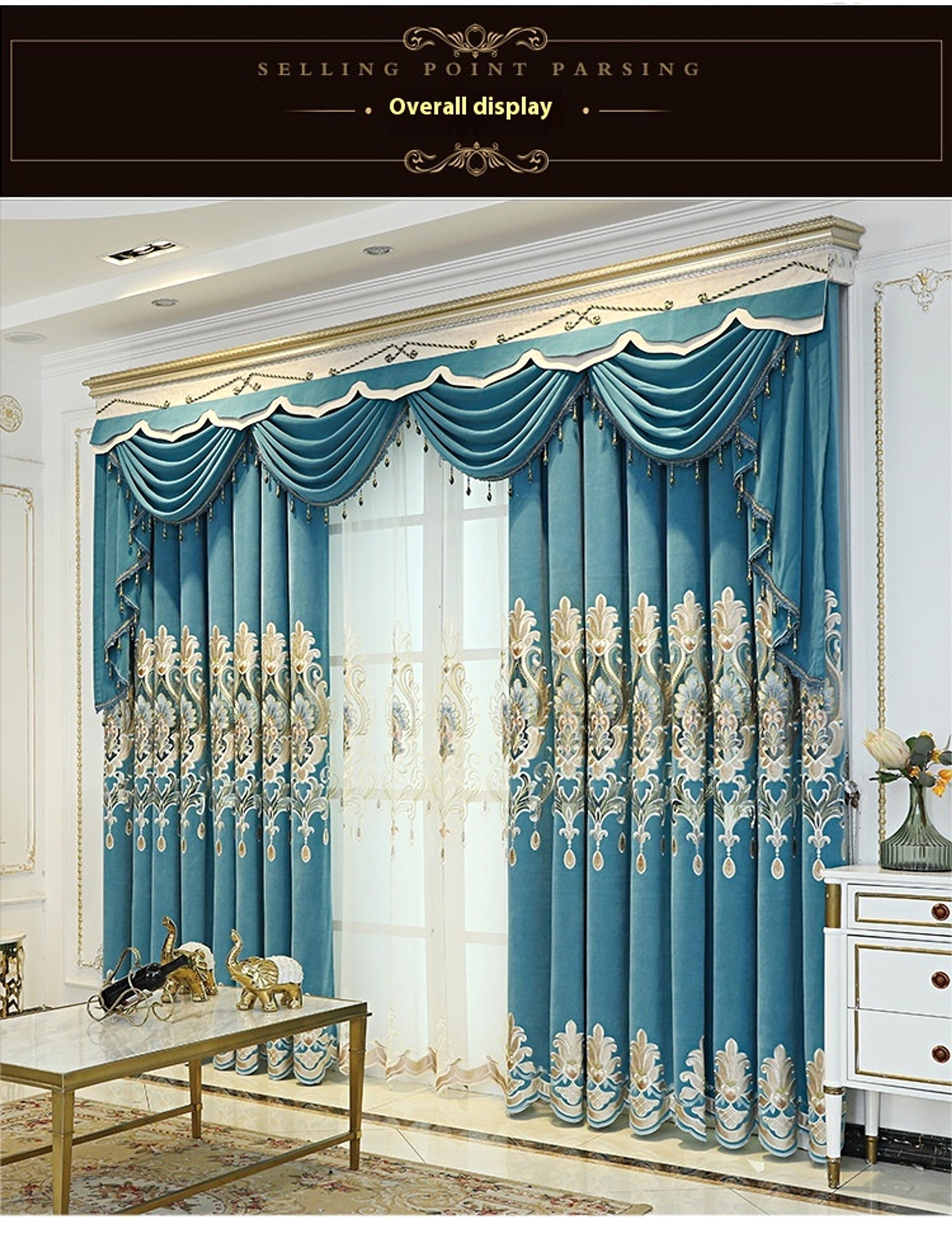 Cieloro™ – European Style Hollow Flower Embroidered Curtain - enhanced image 7