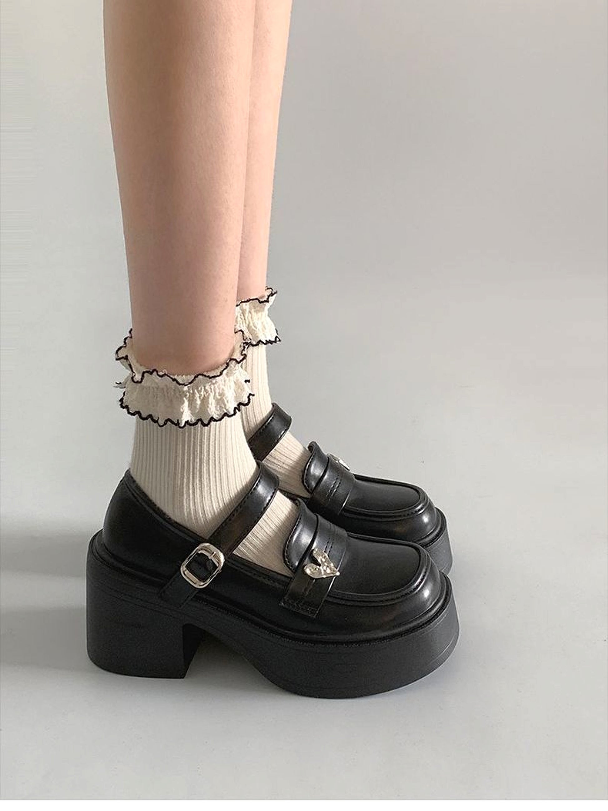Classy High Heels With Skirt Mary Jane Shoes - enhanced image 7