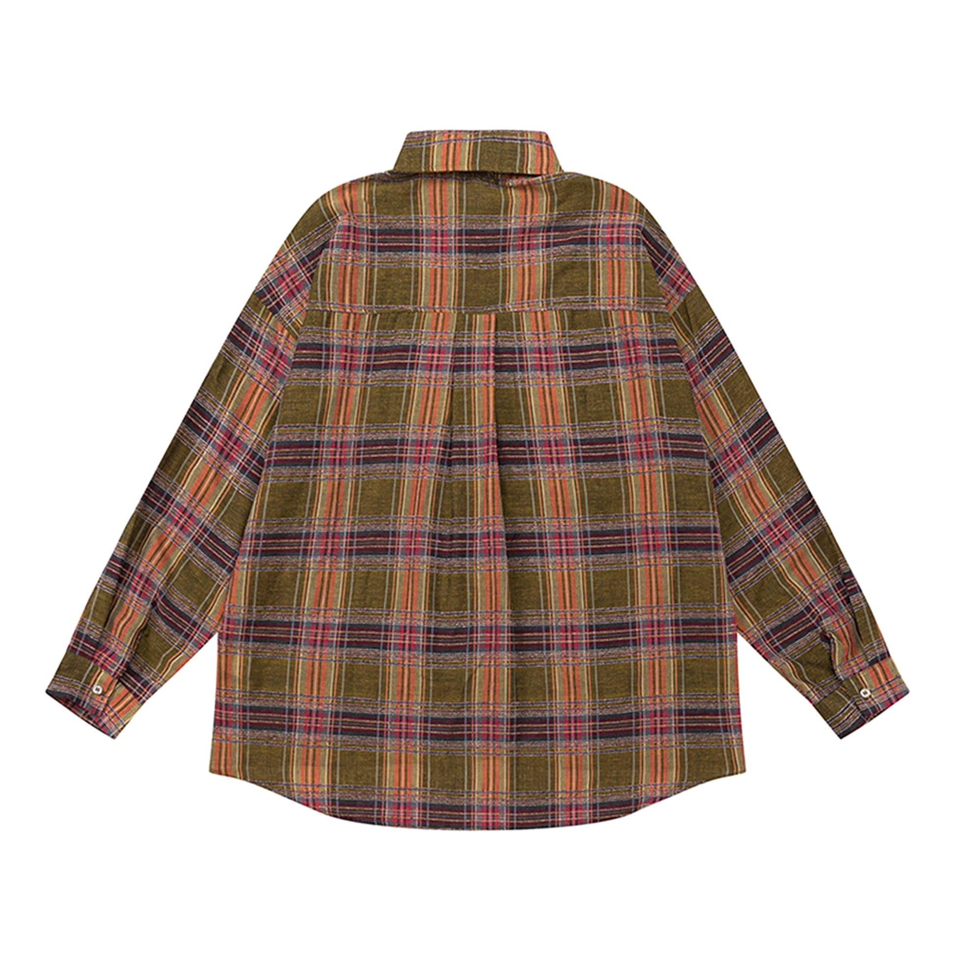 Color-contrast Check Letter Printed Long Sleeve DressShirt - enhanced image 7
