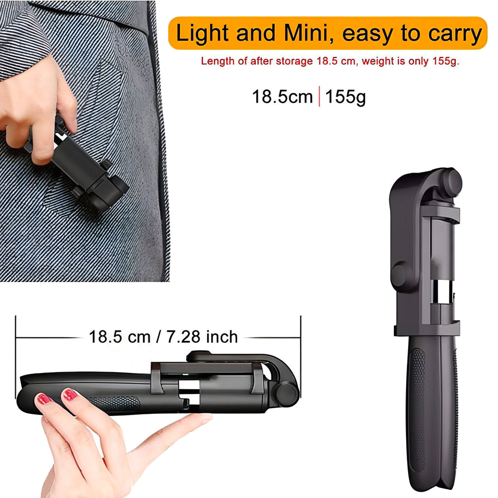 Compatible with Apple, Tripod Selfie Stick Mobile Universal Live Triangle Bracket One Bluetooth Selfie Artifact - enhanced image 7