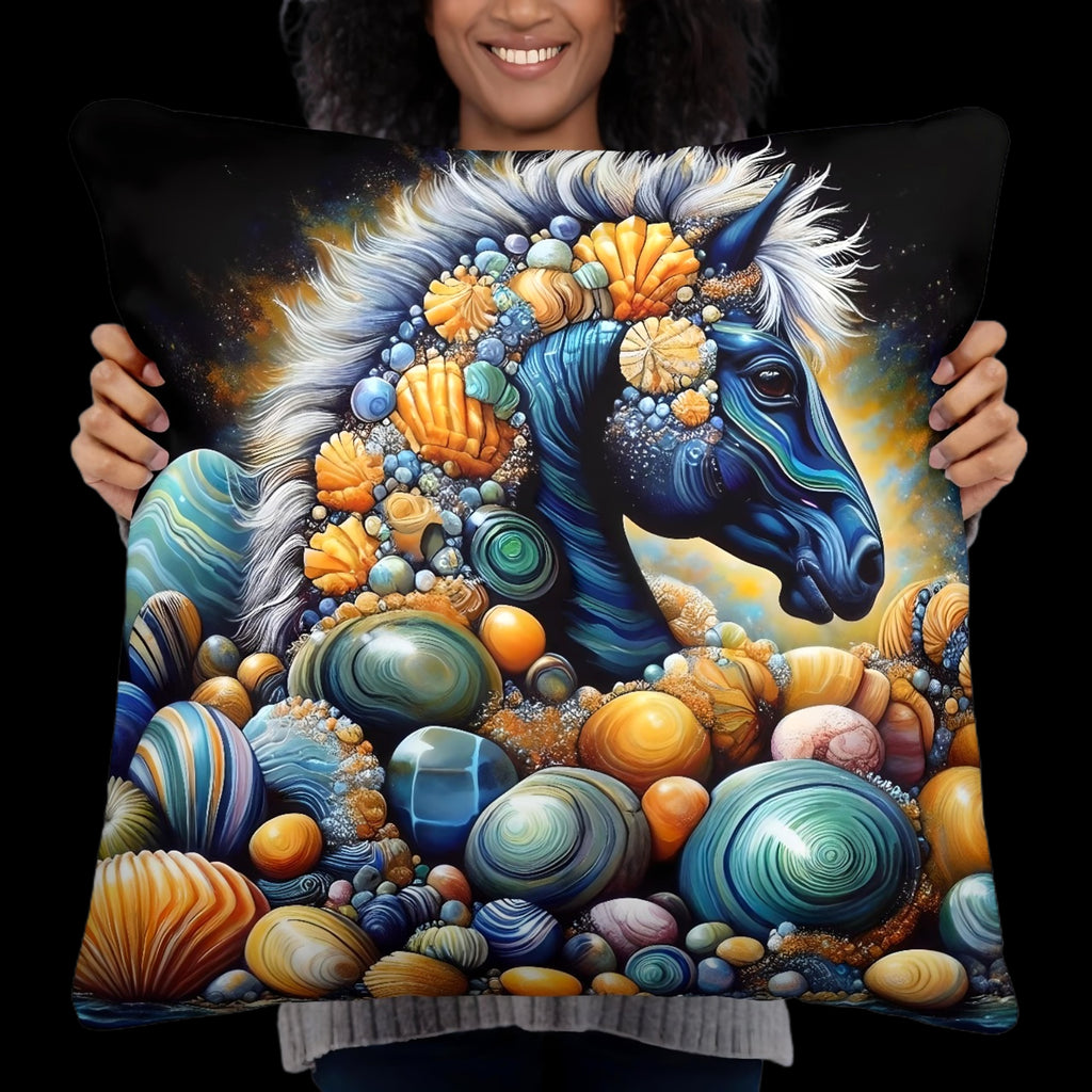 Seahorse Pillow Cushion Ocean Decor | US/EU Warehouse | Nautical Cushion 22 x 22 - enhanced image 7