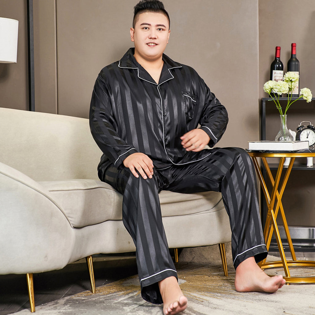 Cut Flower Fat Men's Pajamas Extra Ice Silk - enhanced image 7