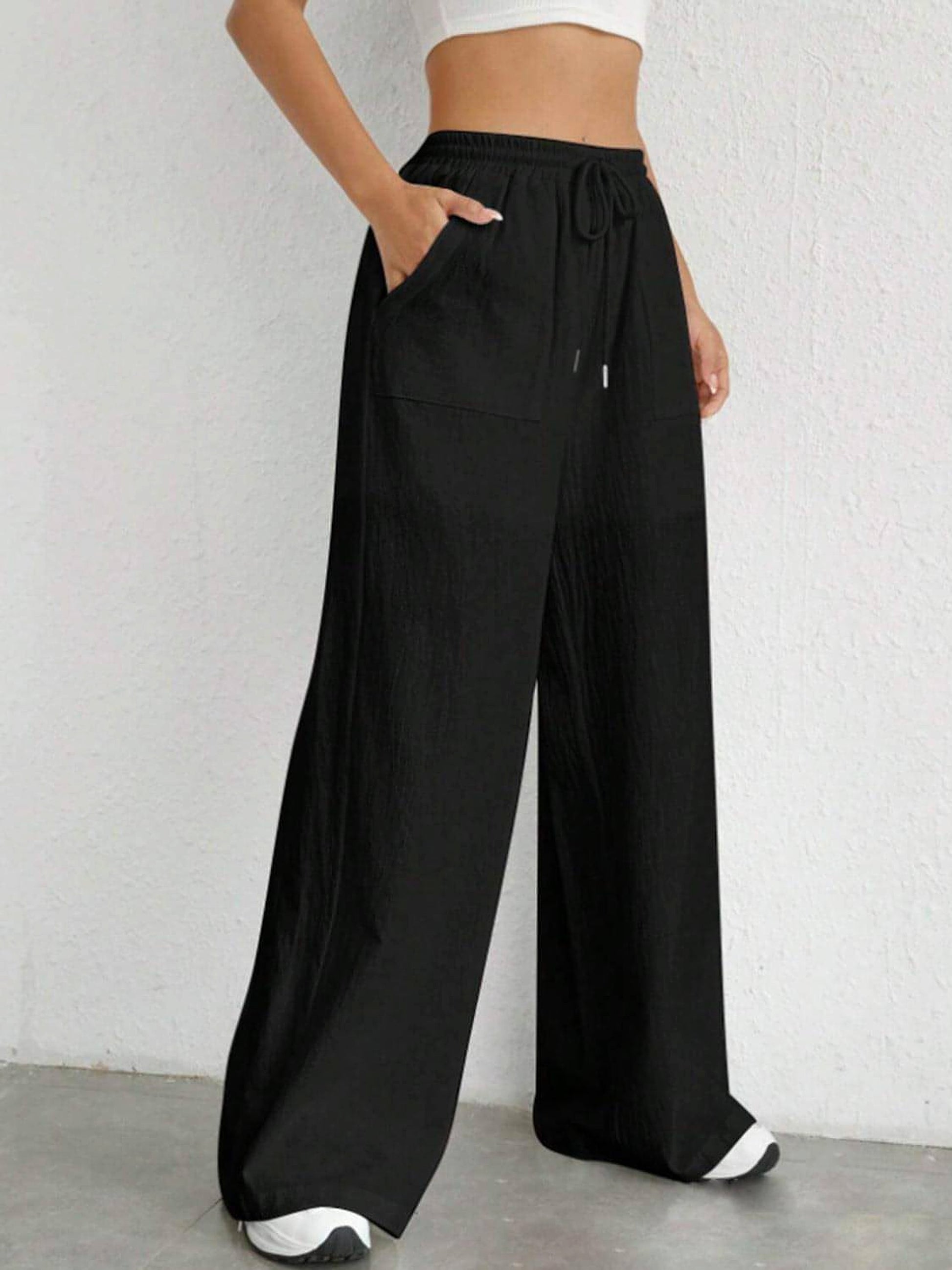 Drawstring Wide Leg Pants - enhanced image 7