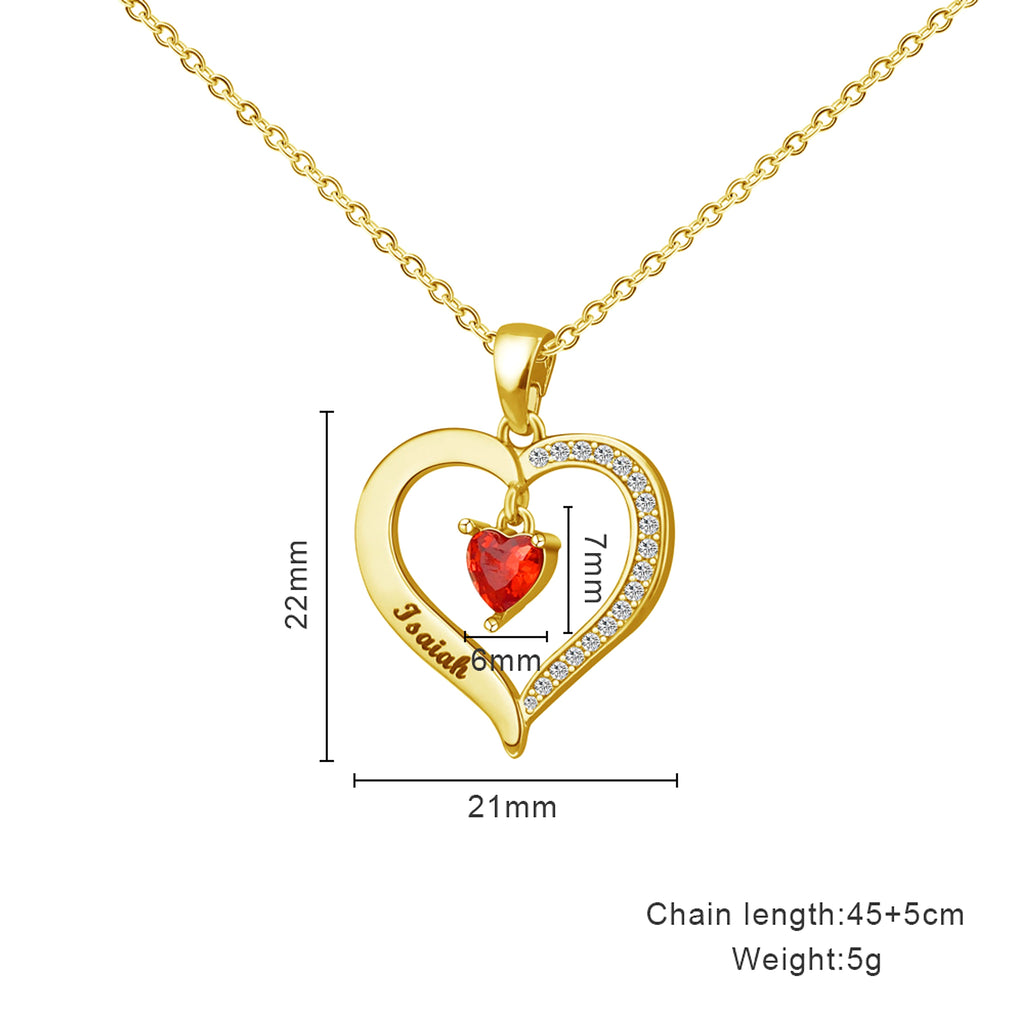 Elegant Copper Creative Personality Diamond-embedded Peach Heart Necklace - enhanced image 7