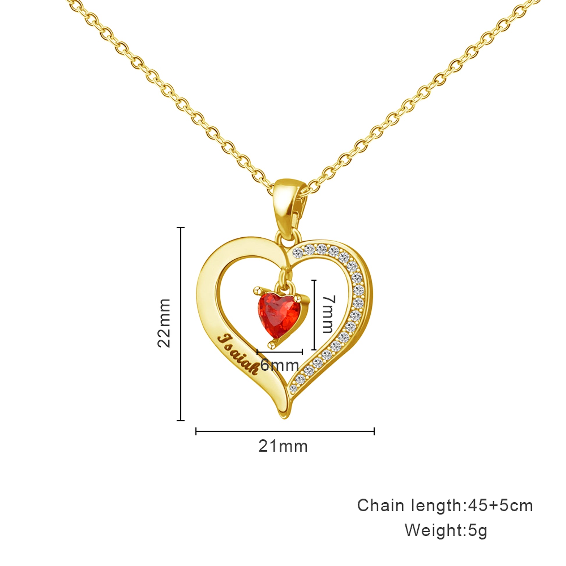 Elegant Copper Creative Personality Diamond-embedded Peach Heart Necklace - enhanced image 7