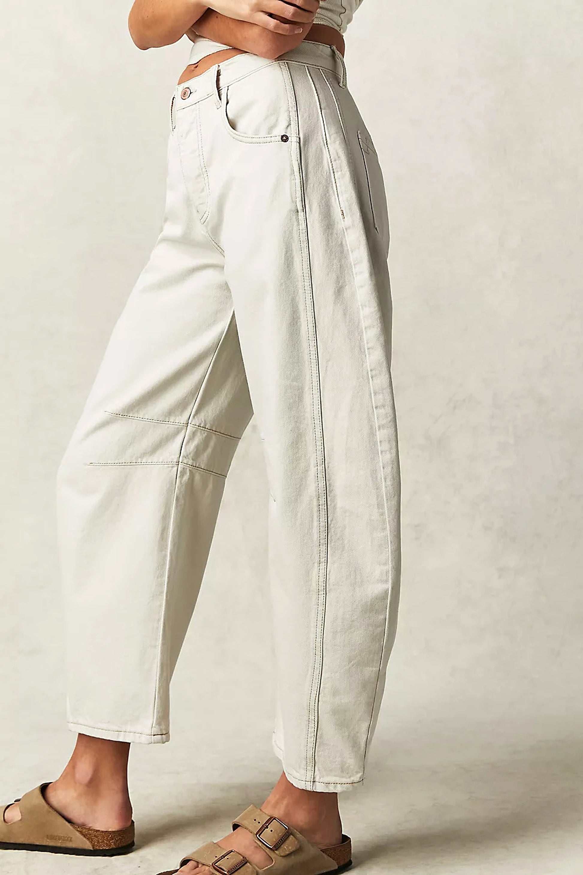 European And American Fashion Casual Women's Loose Wide-leg Pants Low Waist Washed Old - enhanced image 7