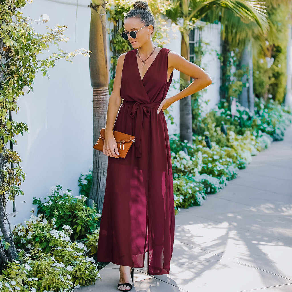 European And American V Neck Dress Women's Long Skirt - enhanced image 7
