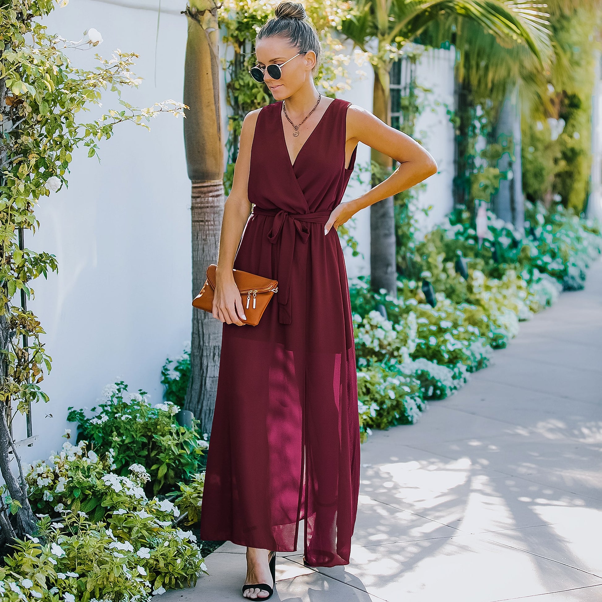 European And American V Neck Dress Women's Long Skirt - enhanced image 7
