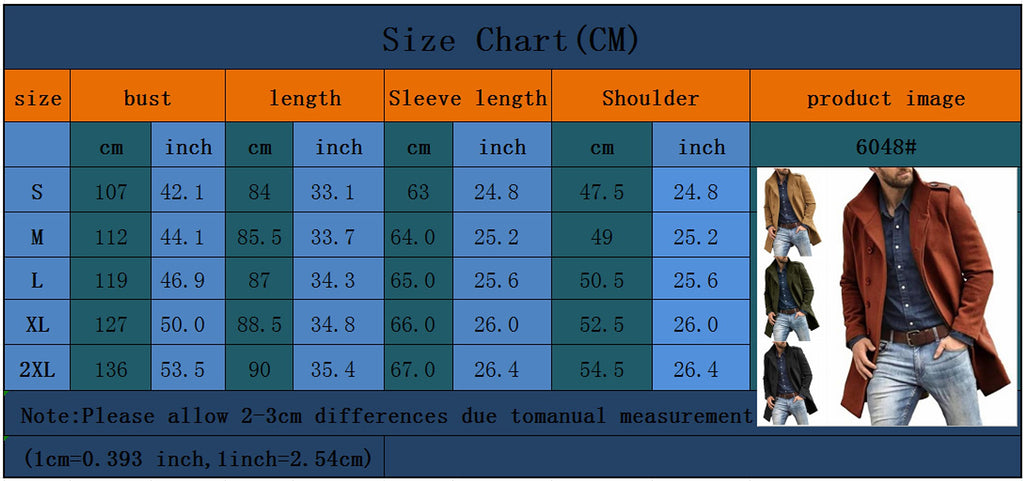 European Style Woolen Men's Coat Autumn And Winter New Thickened Trench Coat - enhanced image 7