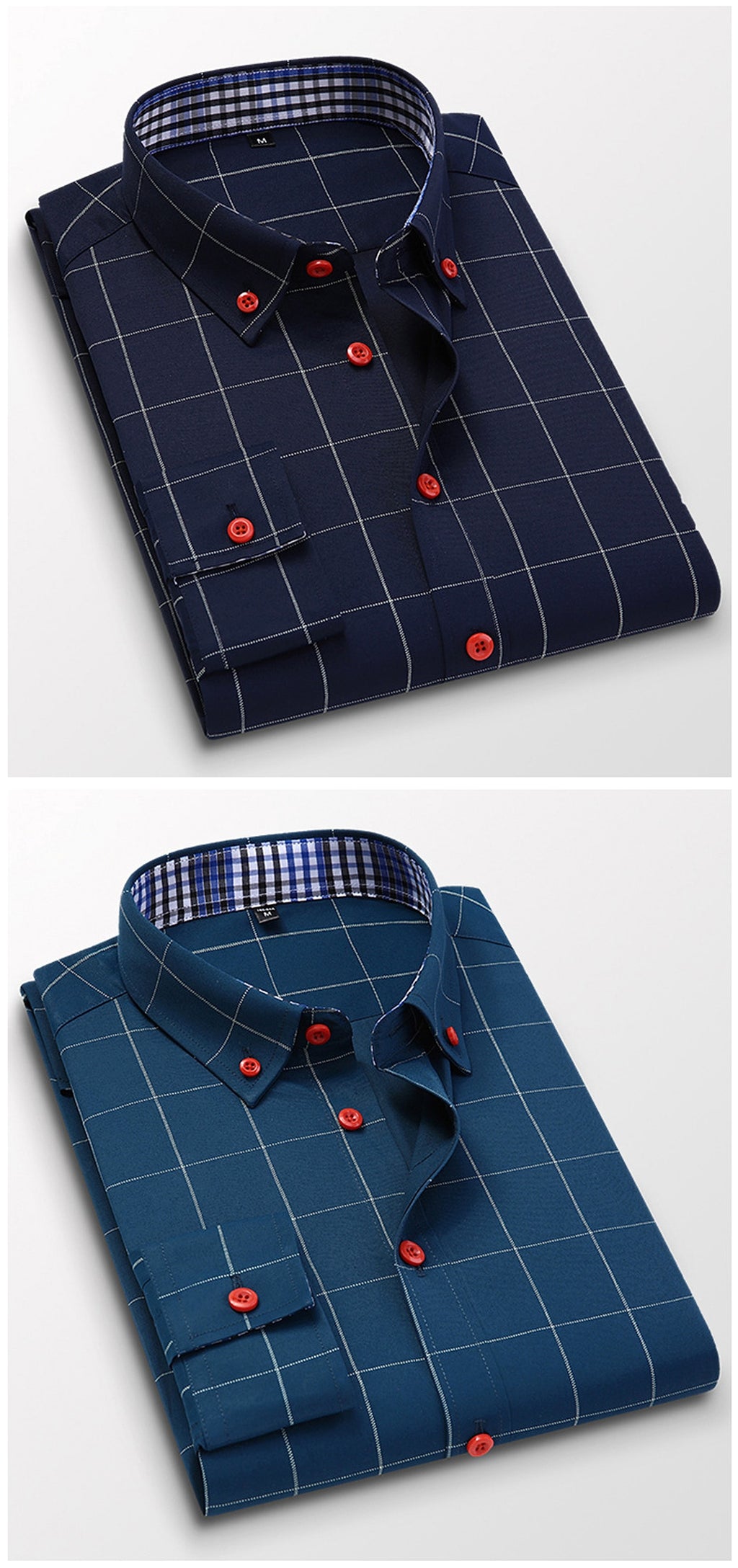 Fall Men's DressShirt Long Sleeve Casual Slim Fit - enhanced image 7