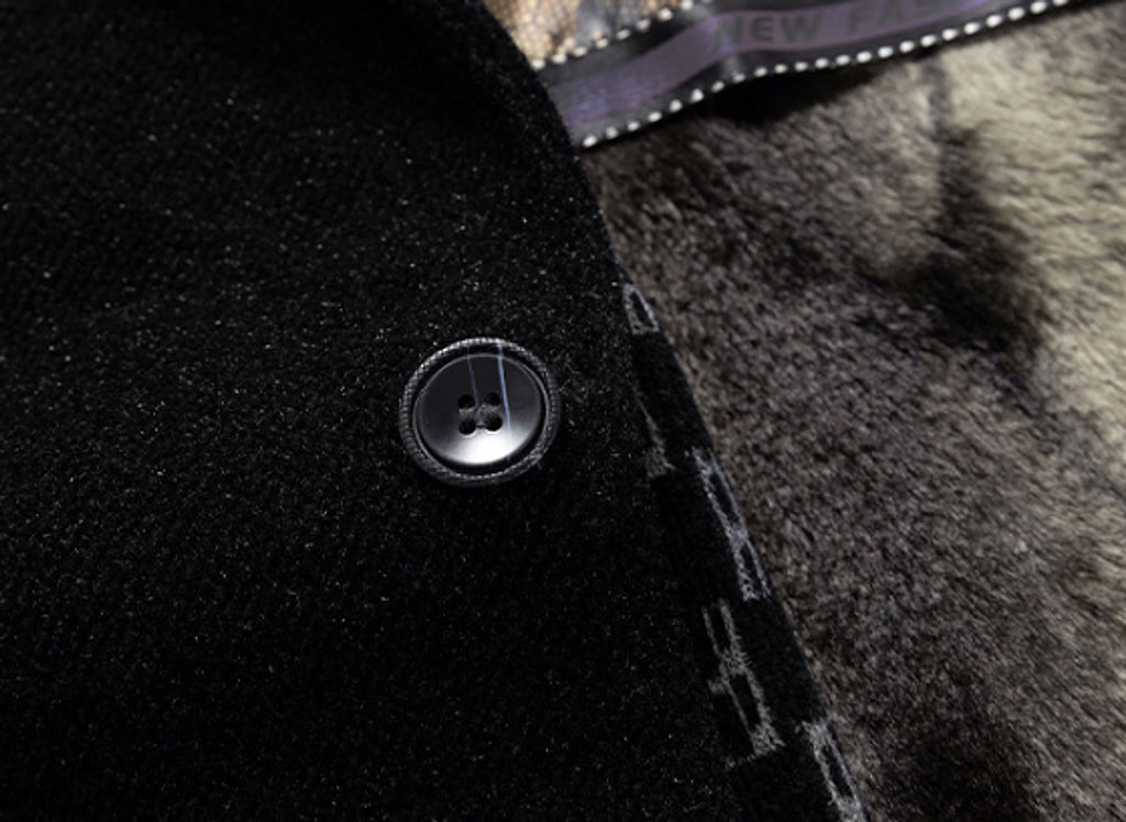 Fashion Men's Woolen Gold Mink Velvet Coat - enhanced image 7
