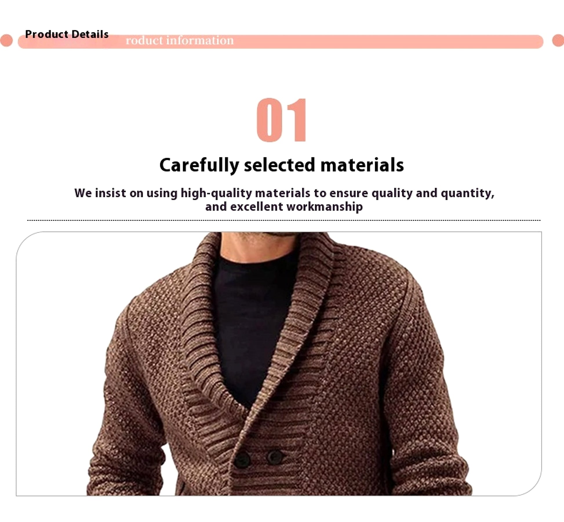 Fashion Simple Solid Color Men's Comfortable Long Sleeve Lapel Sweater - enhanced image 7