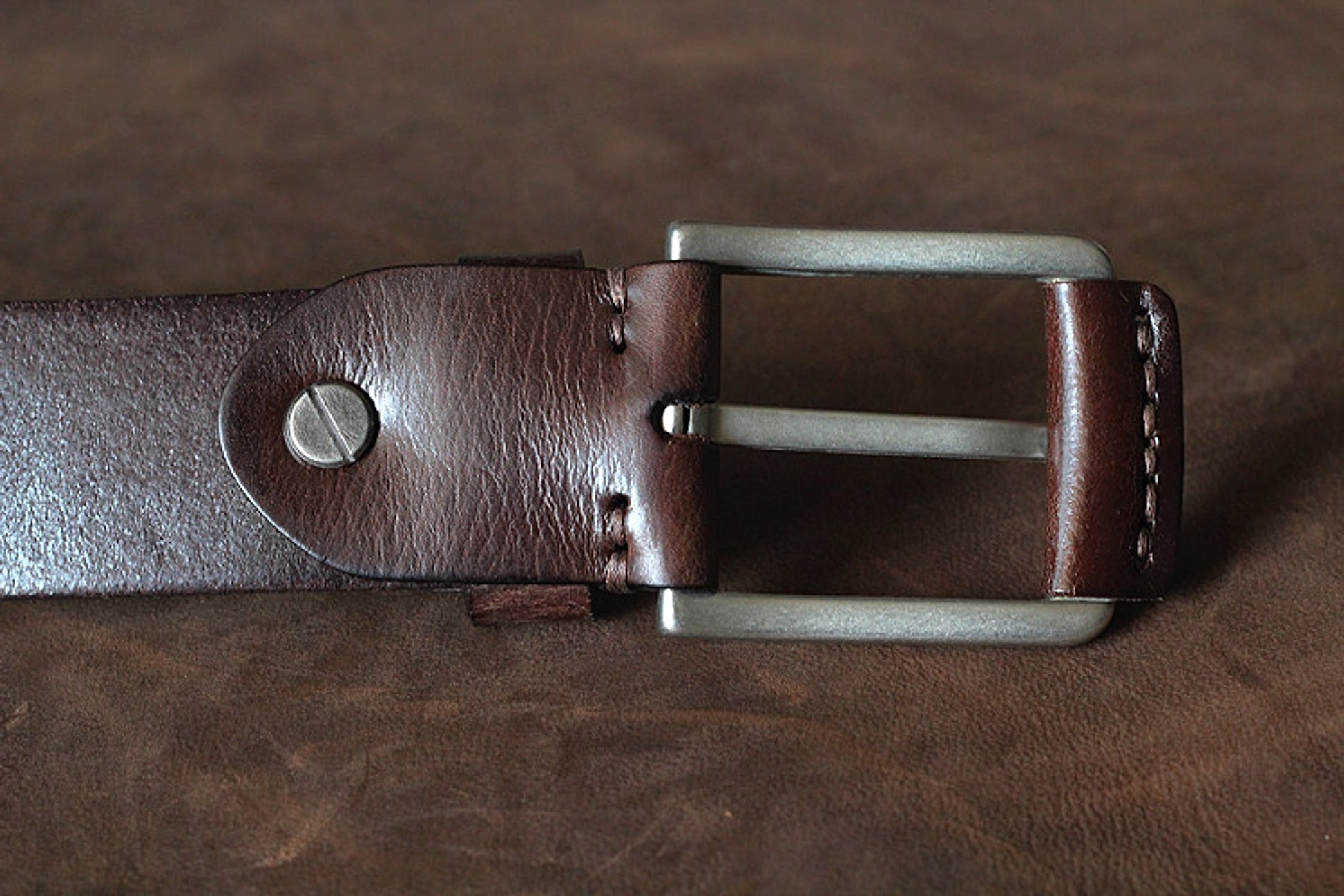 First Layer Cowhide Handmade Belt Men's Pin Buckle Belt - enhanced image 7