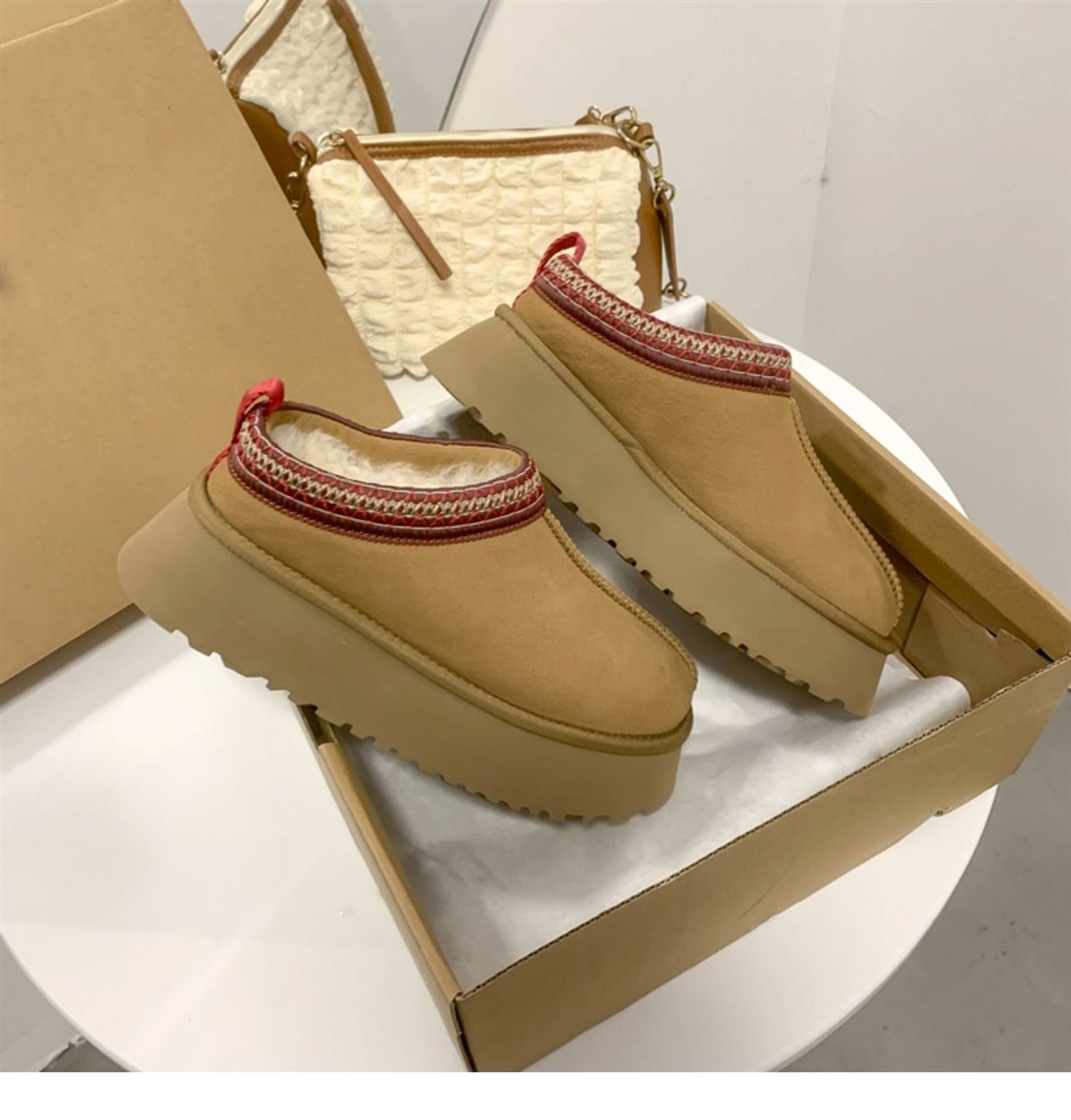 Fleece-lined Warm Slugged Bottom Half Slippers Casual Cotton-padded Shoes - enhanced image 7