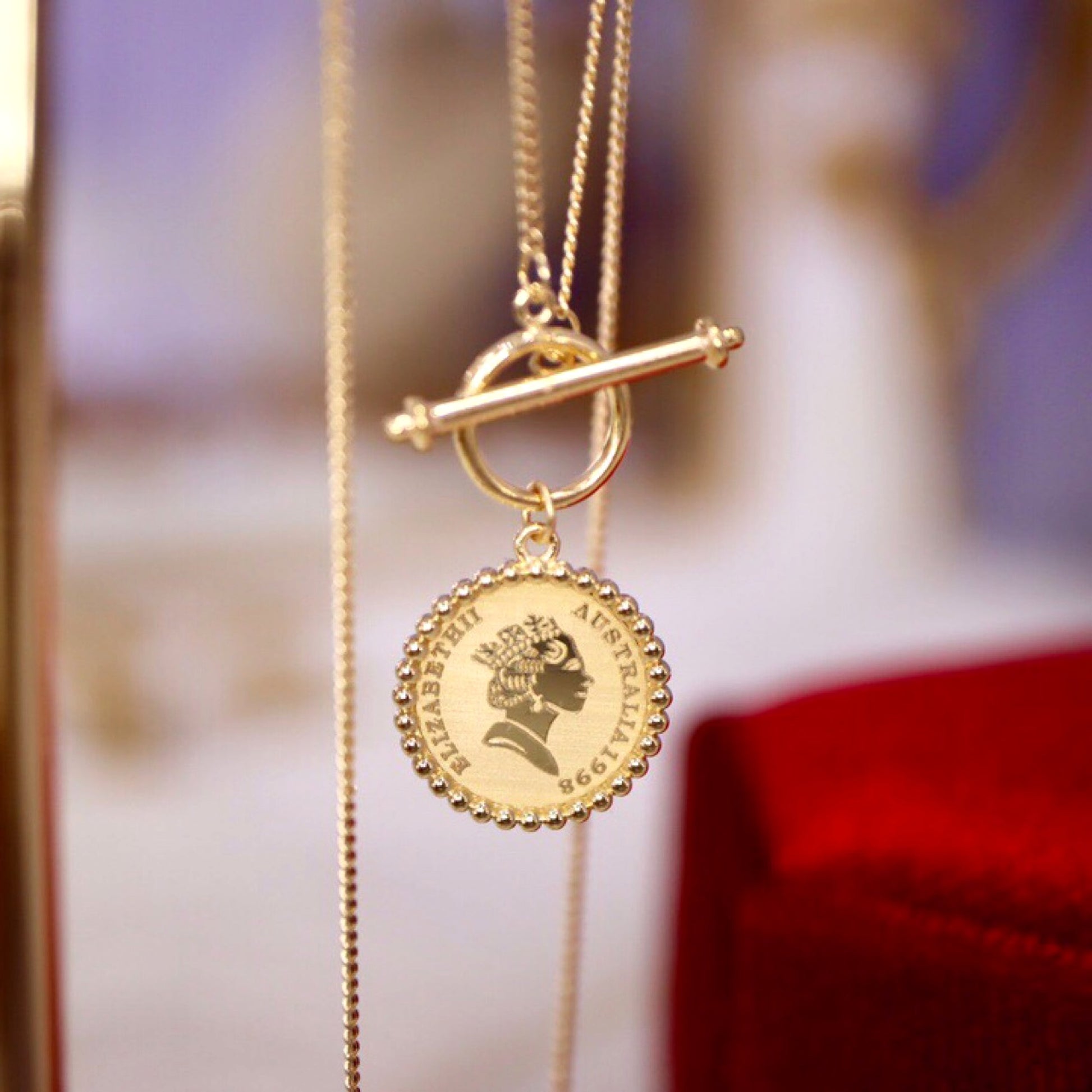 Gold Retro Round Brand Pure Jewelry Necklace - enhanced image 7
