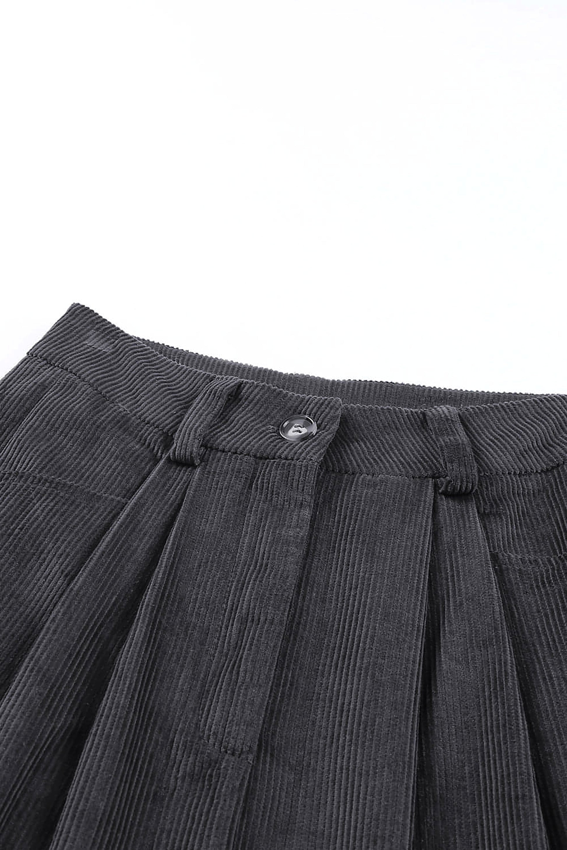 Gray Corduroy High Waist Straight Leg Pants - enhanced image 7