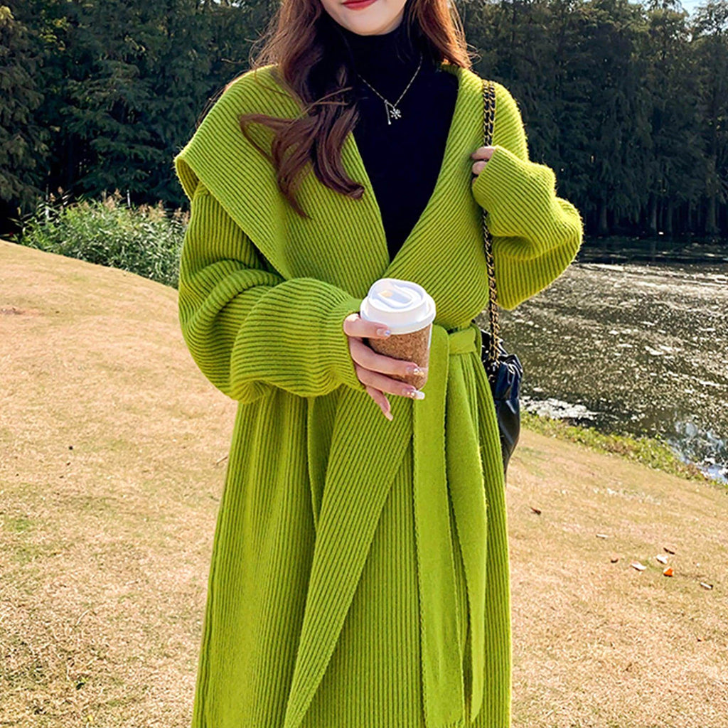 Green Alpaca Women 's Wool Sweater Coat Cardigan Handmade Clothing - enhanced image 7