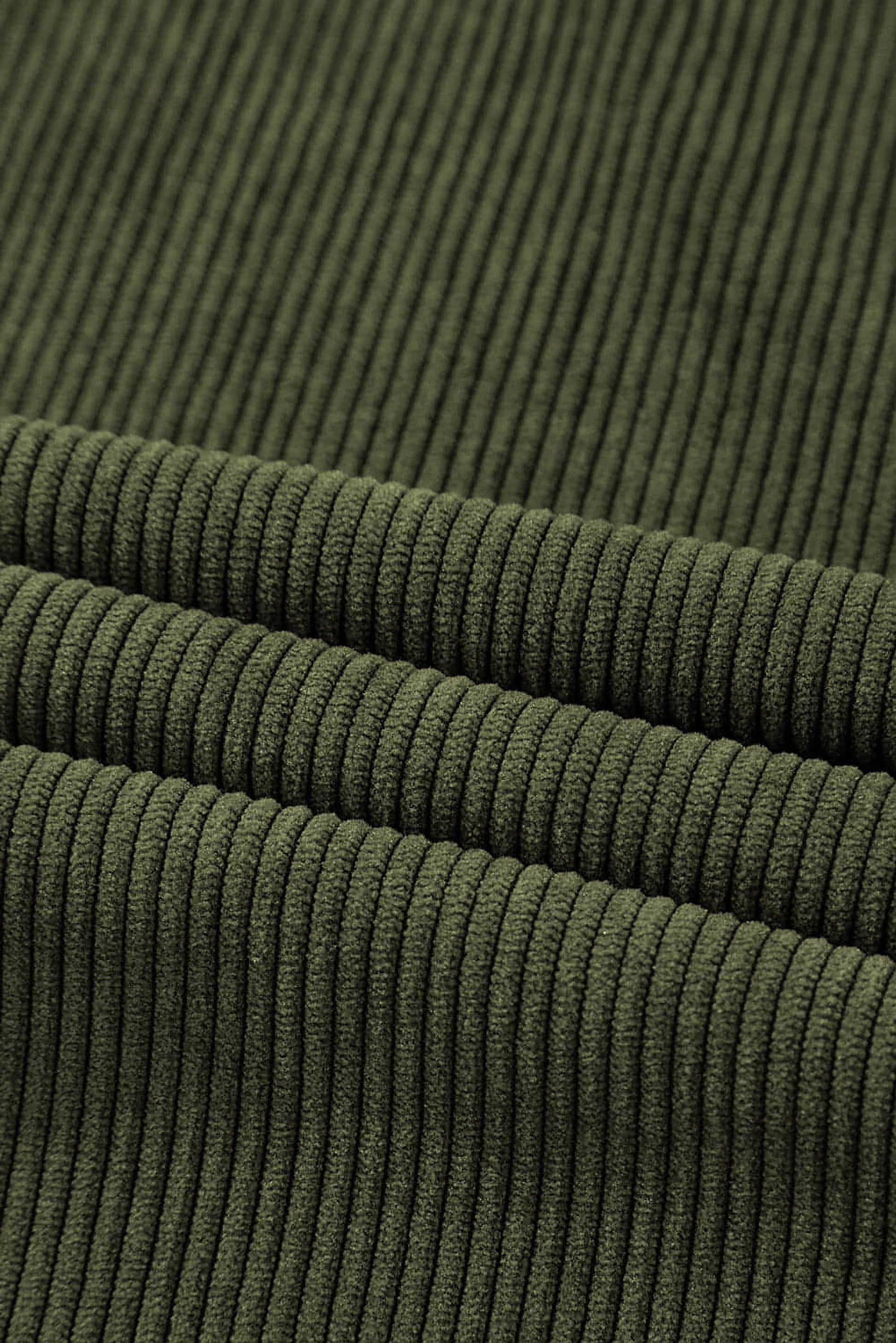 Green High Waist Square Pockets Corduroy Pants - enhanced image 7
