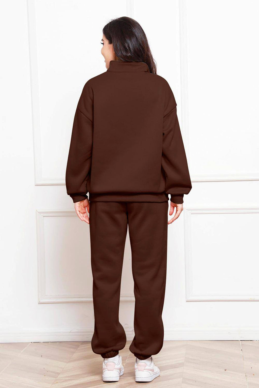 Half Zip Long Sleeve Sweatshirt and Pants Set - enhanced image 7