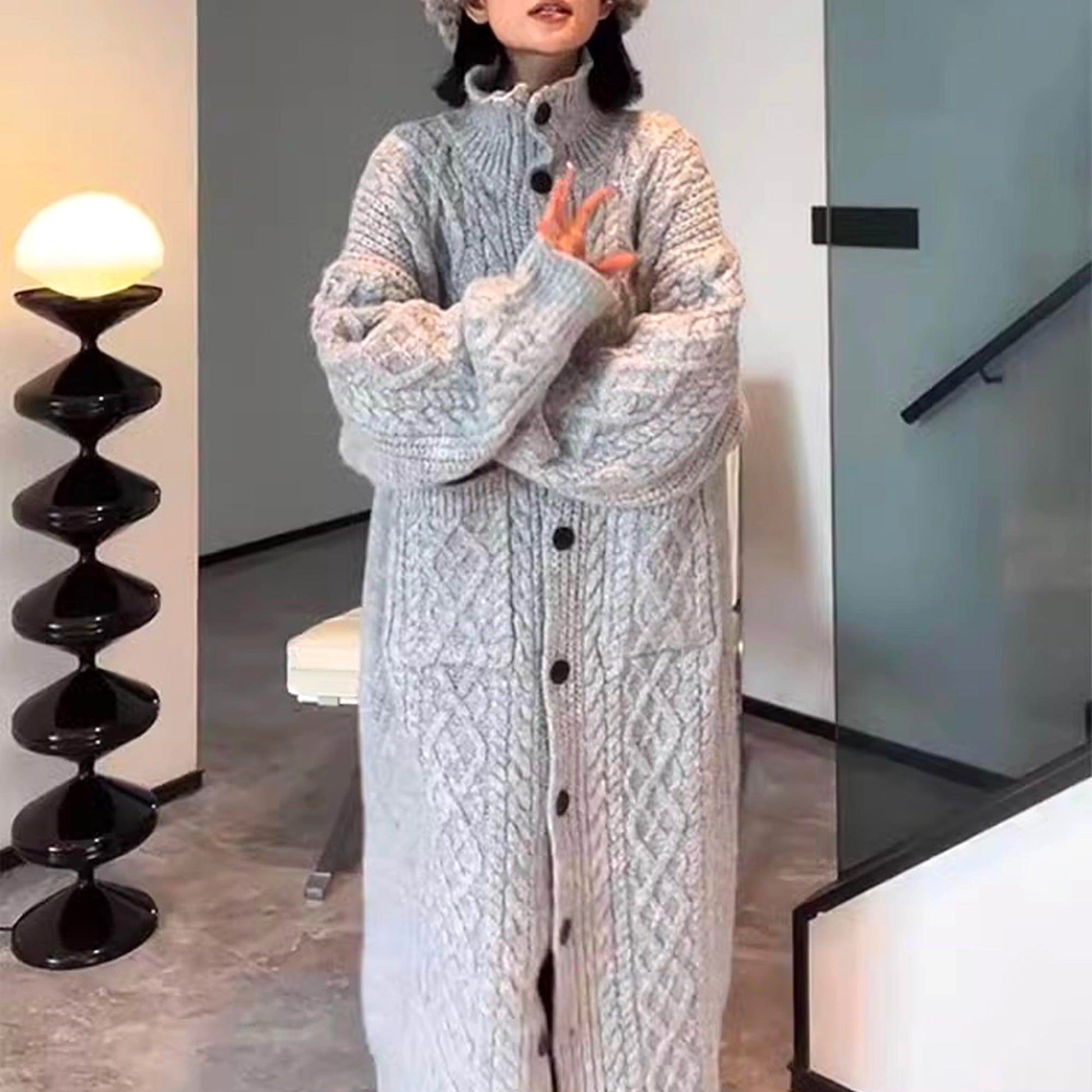 AlpacaBlend™ – Hand-Knitted Luxury Cardigan - enhanced image 7