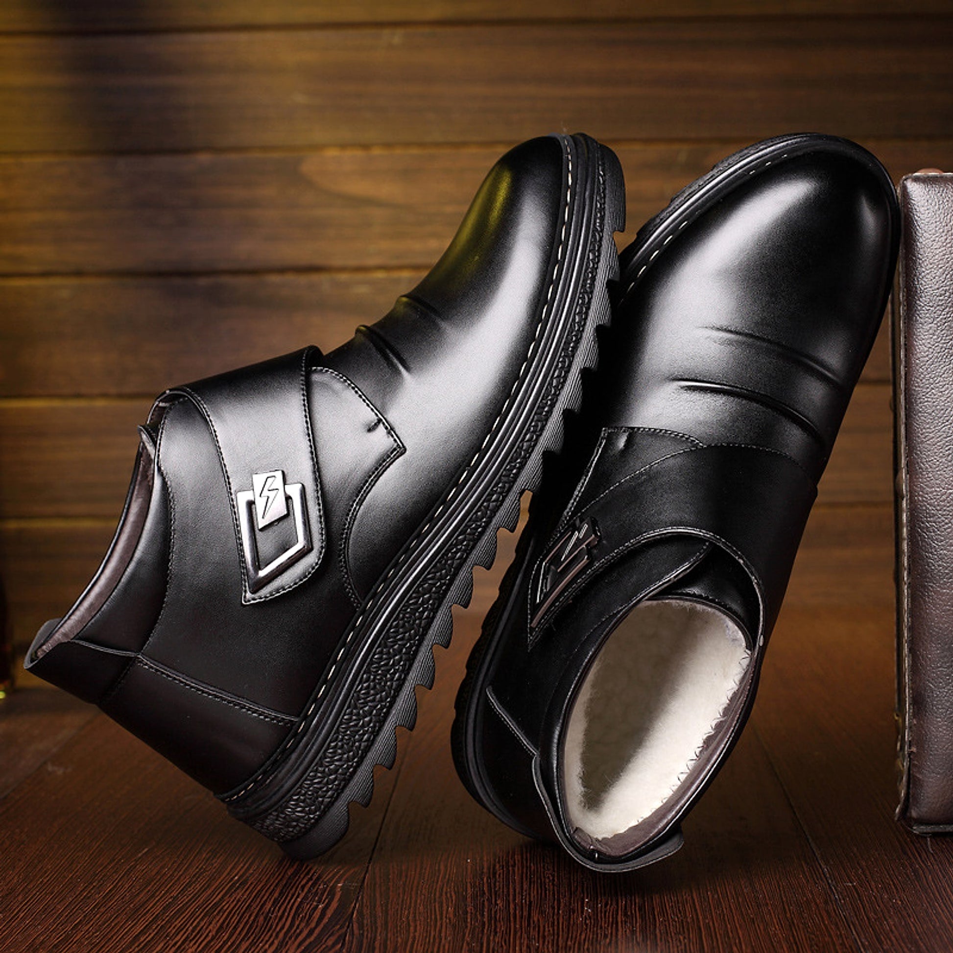 High-top shoes plus cashmere men's shoes - enhanced image 7