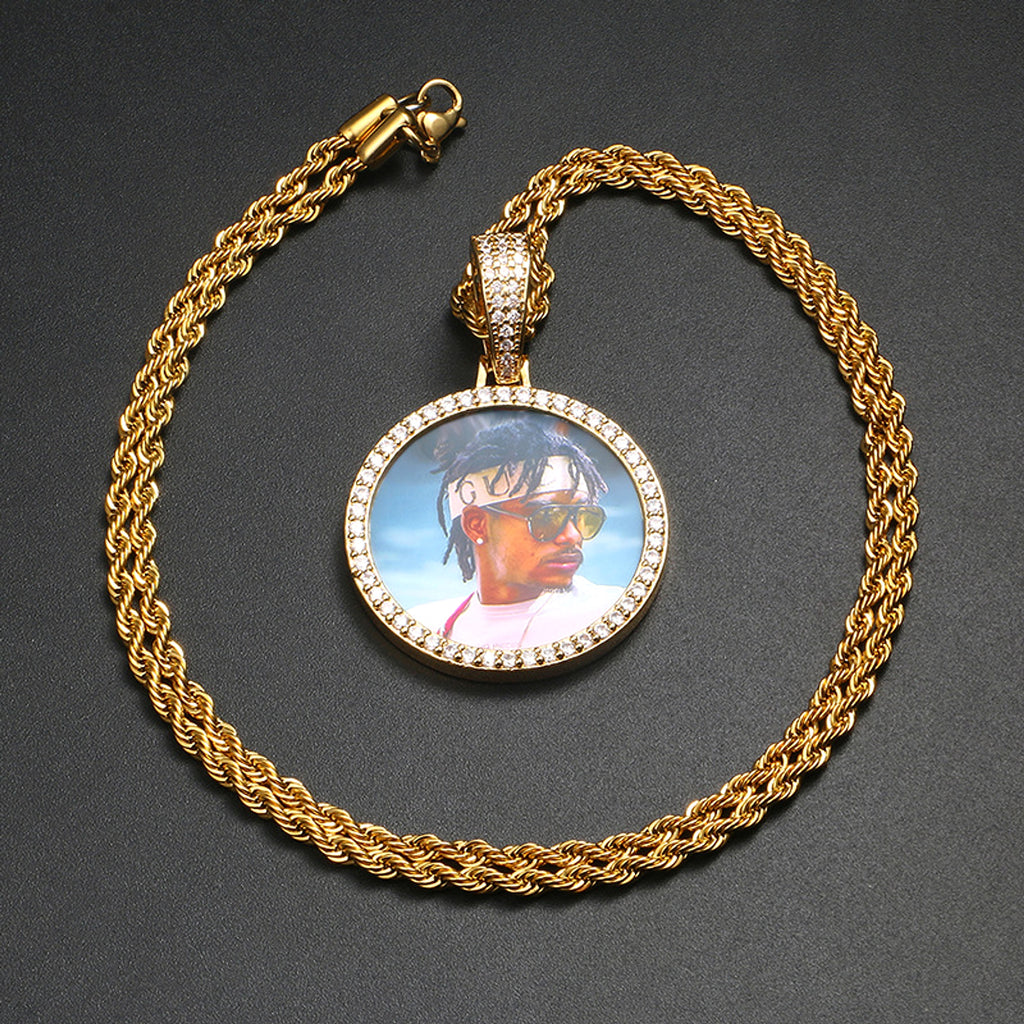 Hip Hop Personalized Pendant Photo Necklace - enhanced image 7