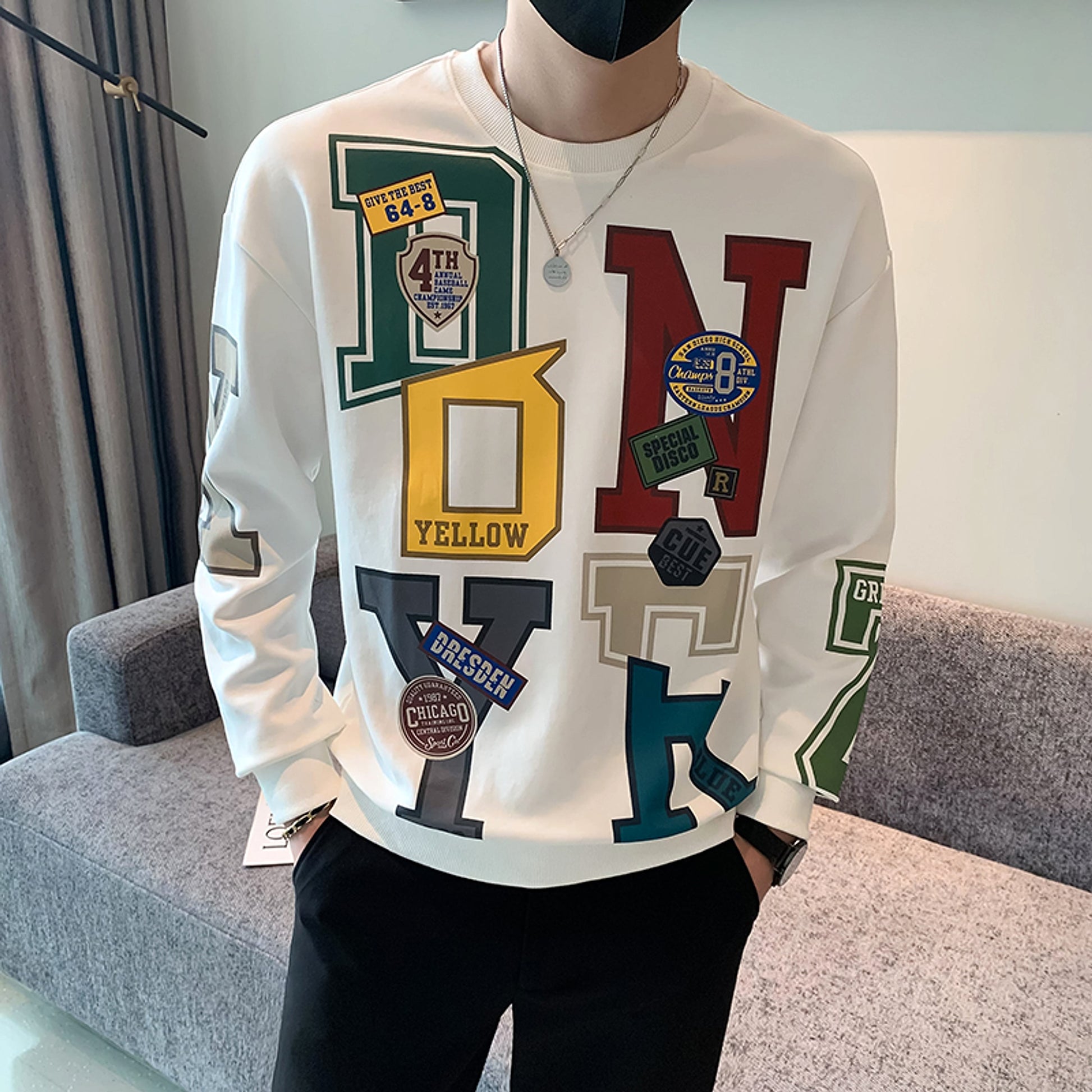 Round Neck Long Sleeve Menswear Fashion Brand Velvet Padded Thickened Coat Top - enhanced image 7