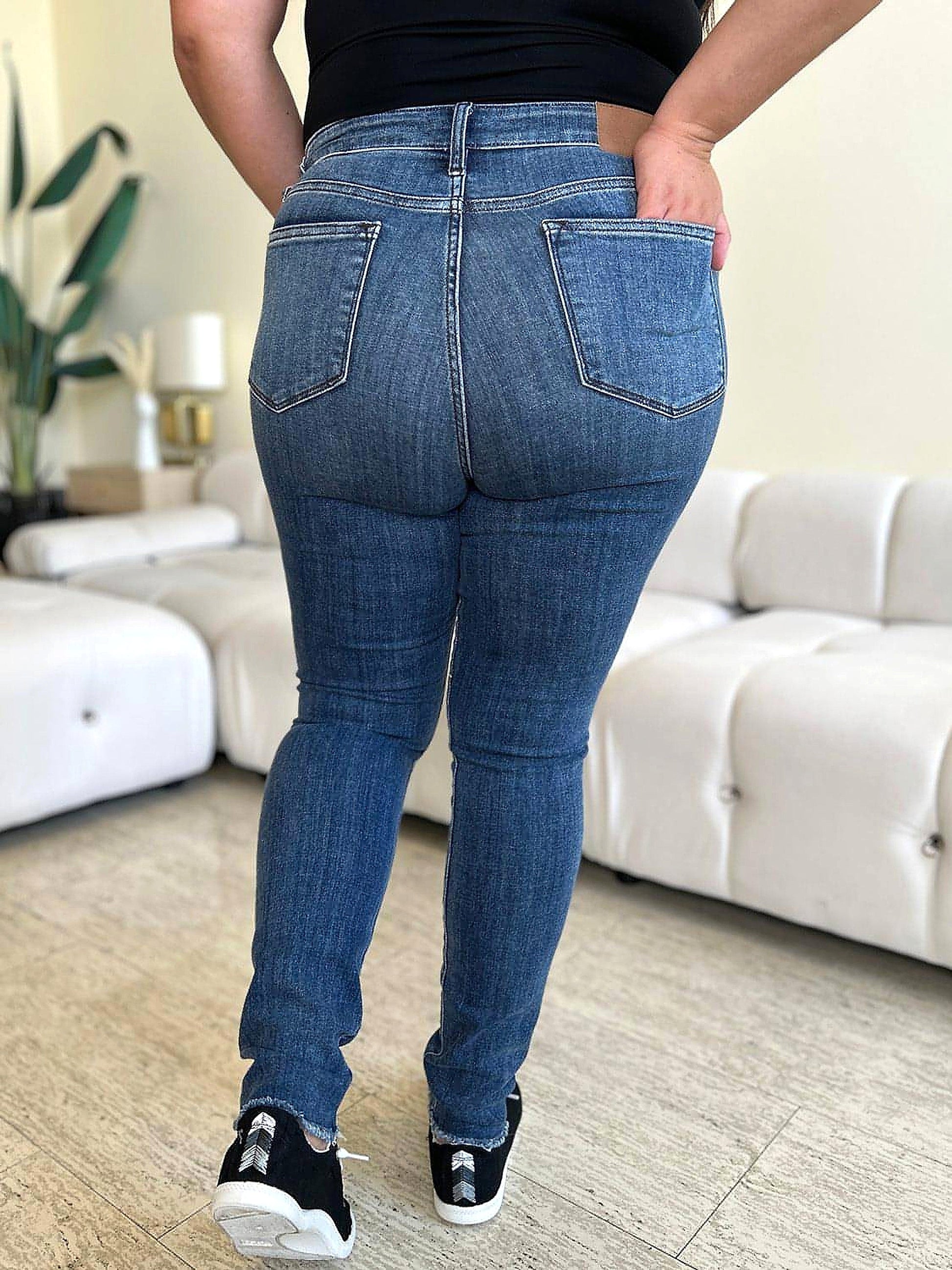 Judy Blue Full Size  High Waist Distressed Skinny Jeans - enhanced image 7