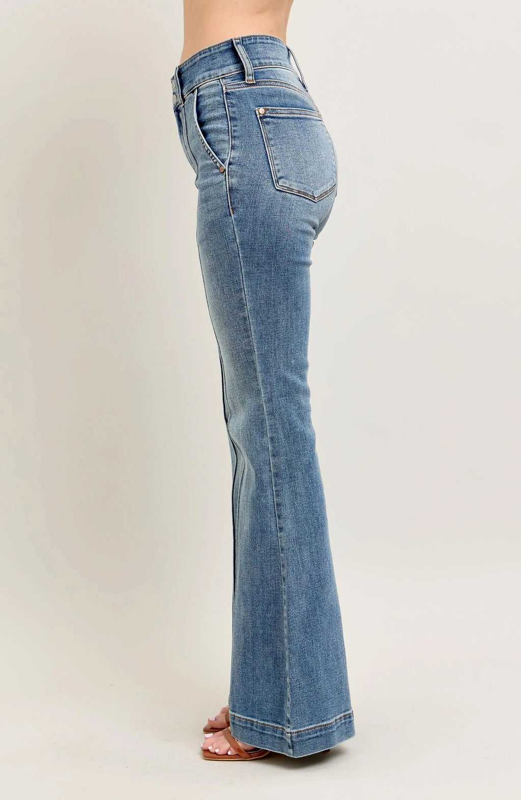 Judy Blue Full Size High-Waist Flare Denim Jeans with Front Seam Detail Plus Size - enhanced image 7