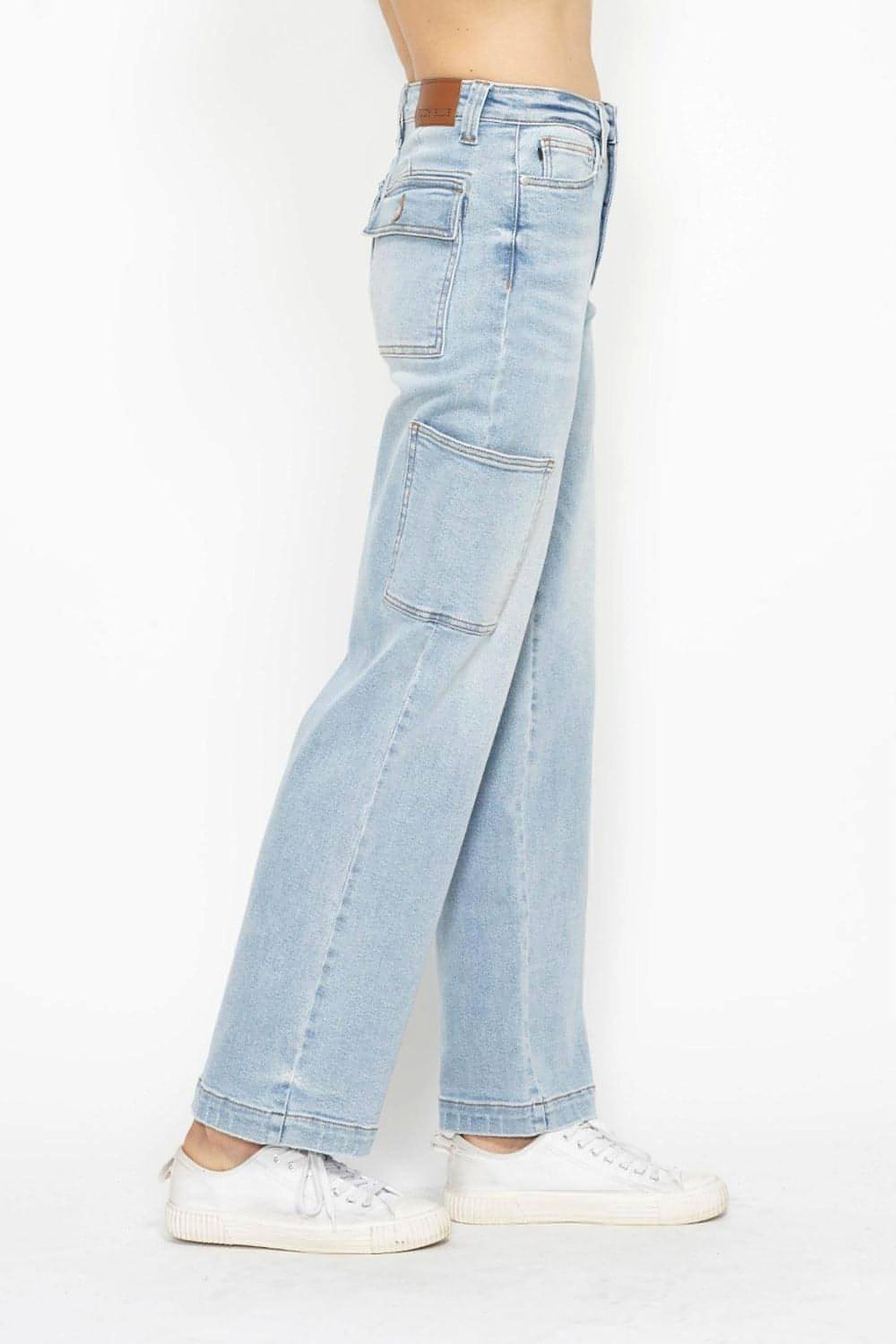 Judy Blue Full Size High Waist Straight Cargo Jeans - enhanced image 7
