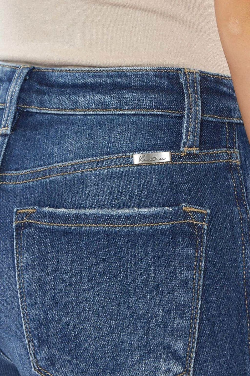 Kancan Raw Hem High Waist Cropped Jeans - enhanced image 7