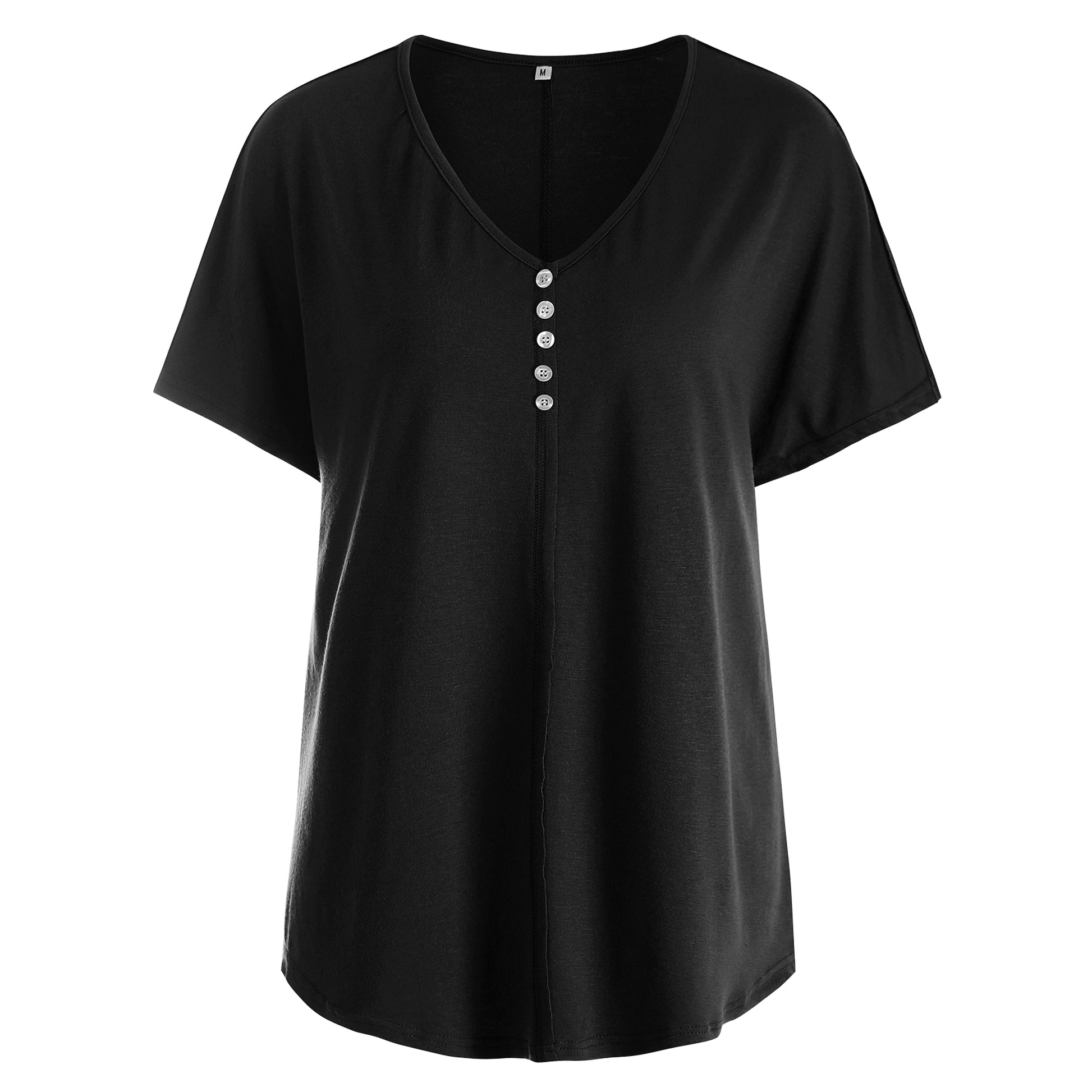 Ladies Casual Pullover Short Sleeve Top Fashion V-Neck T-Shirt - enhanced image 7