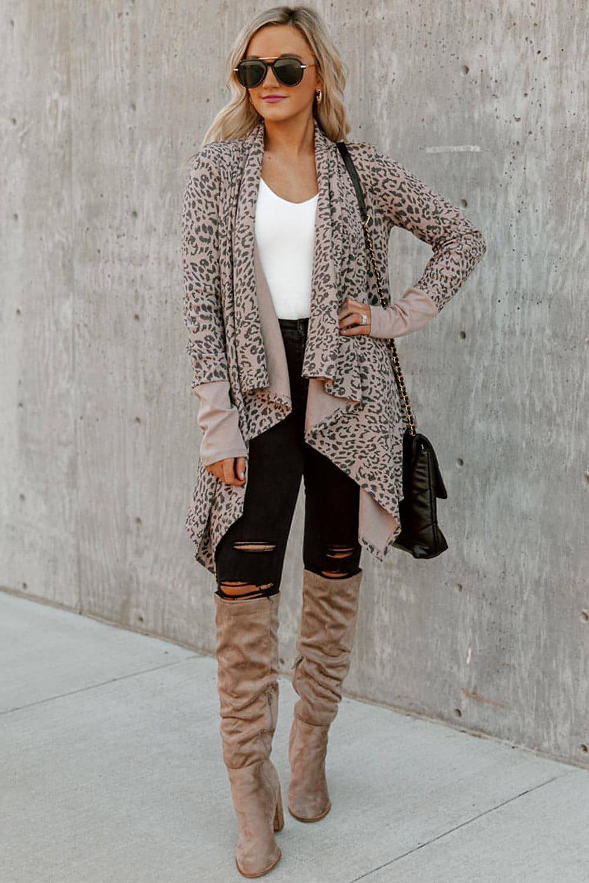 Leopard Open Front Cardigan - enhanced image 7