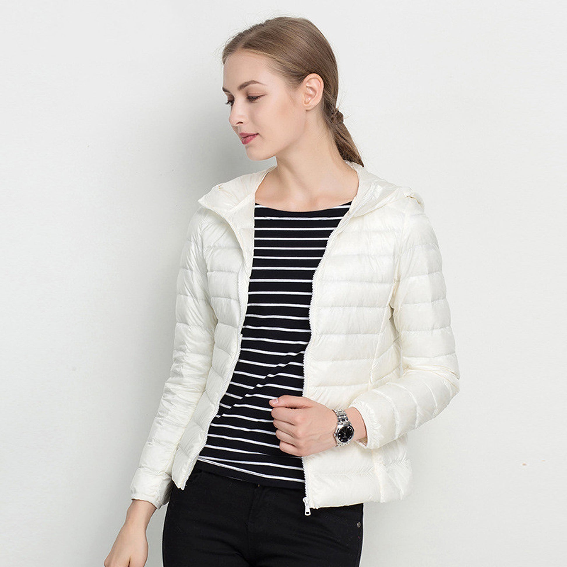 Lightweight Down Jacket Women Short Hooded Super Lightweight - enhanced image 7