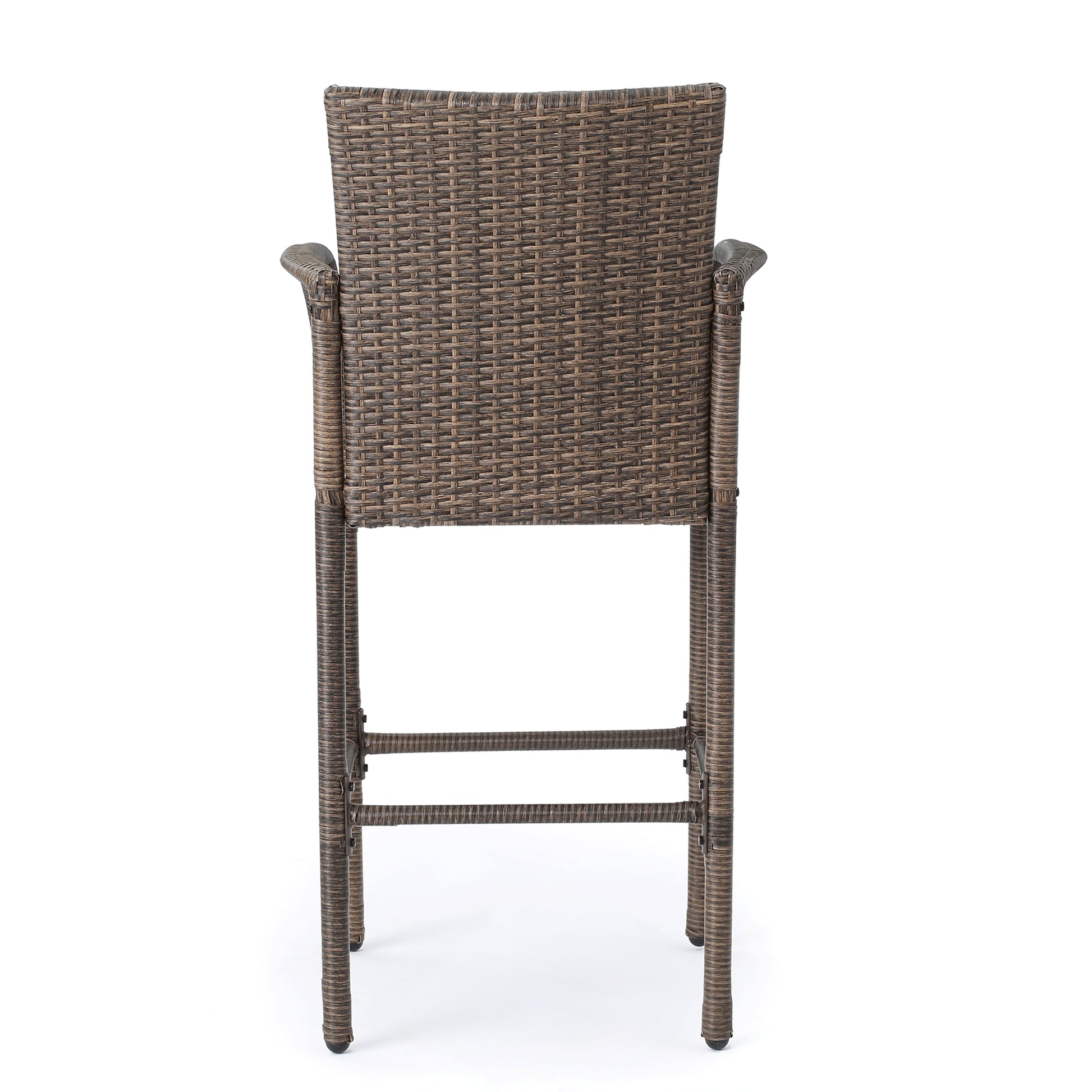 LuneluX_Home – Modern Outdoor Rattan Bar Stool (Brown) - enhanced image 7
