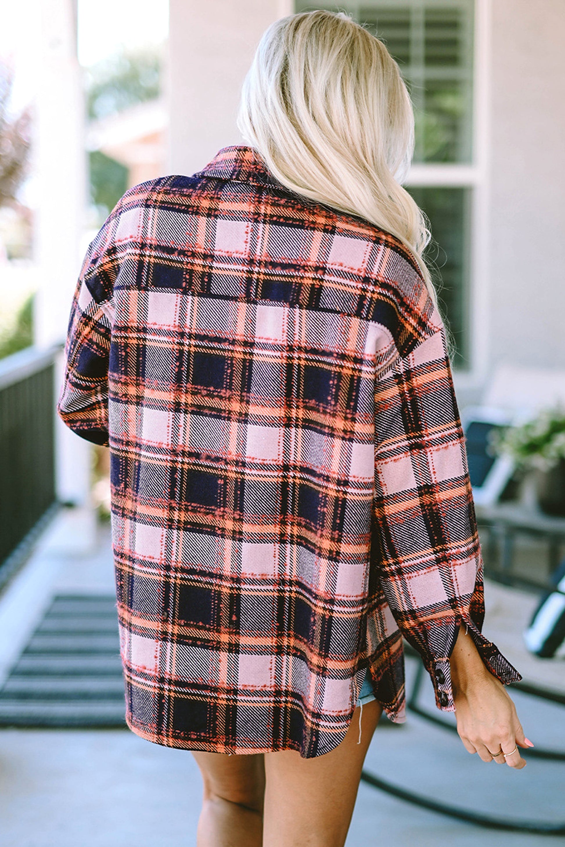 Loose Plaid Coat Women's Fashionable Outerwear Long-sleeved Top jacket - enhanced image 7